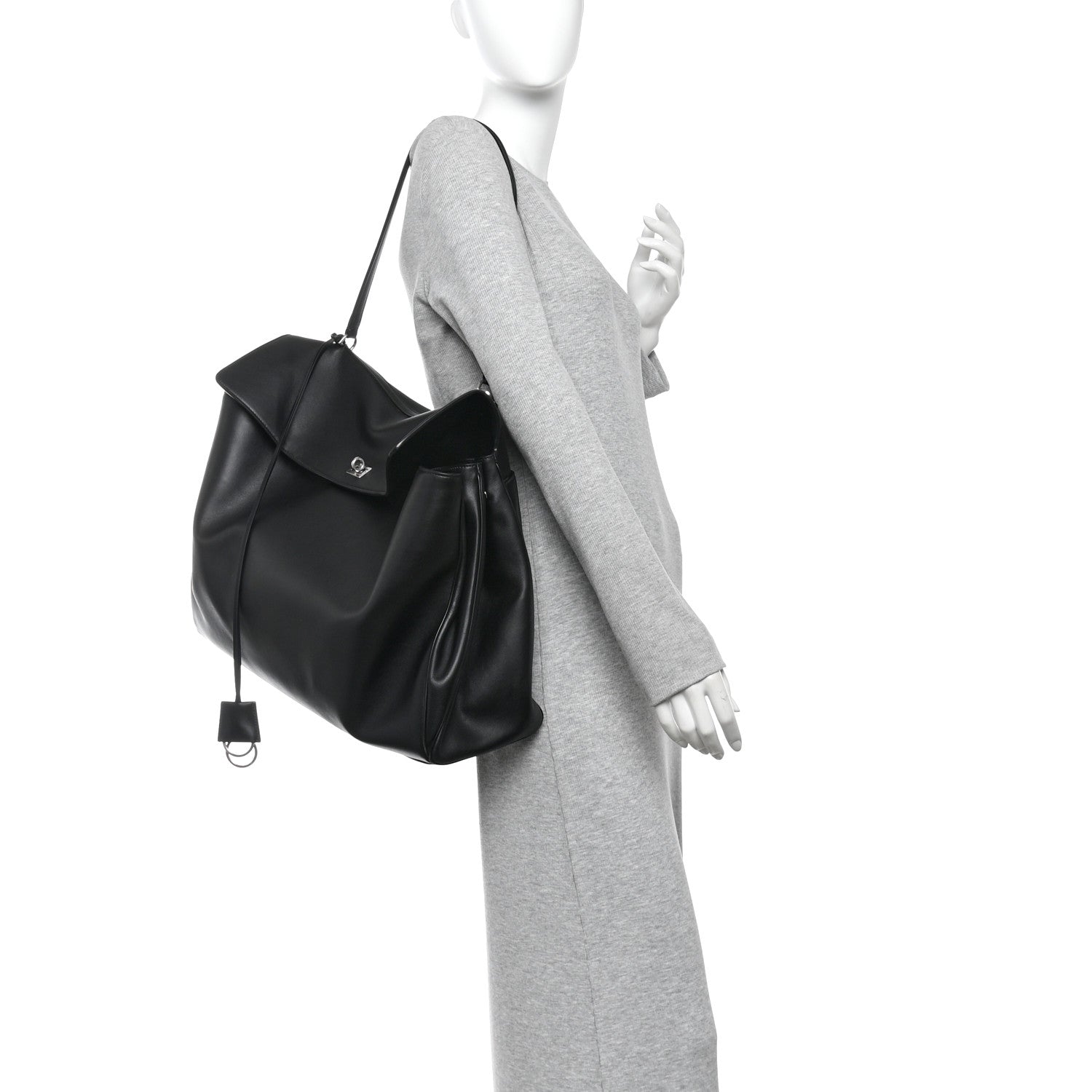 Smooth Calfskin Rodeo XL Top Handle Handbag Black Black — view 2