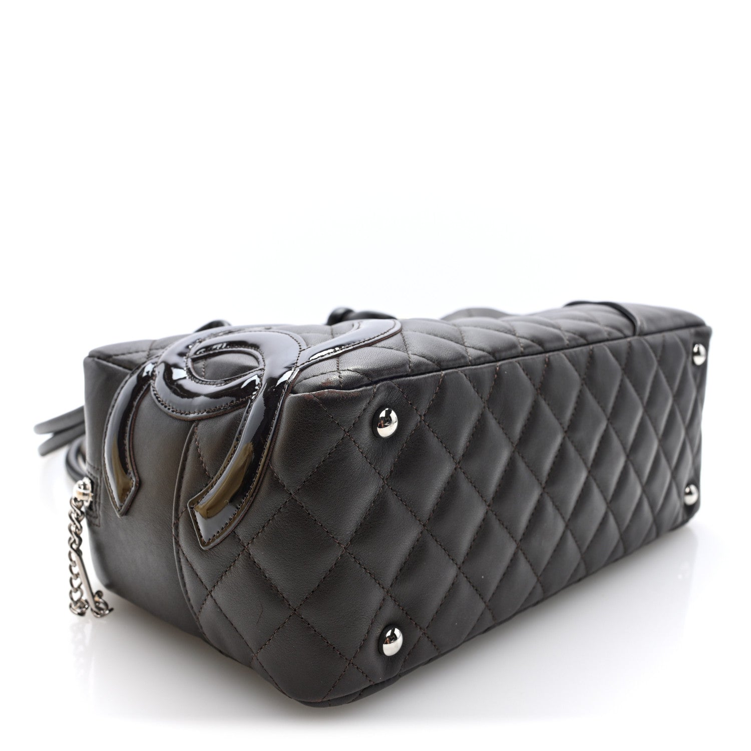 Calfskin Quilted Large Cambon Bowler Brown — view 4