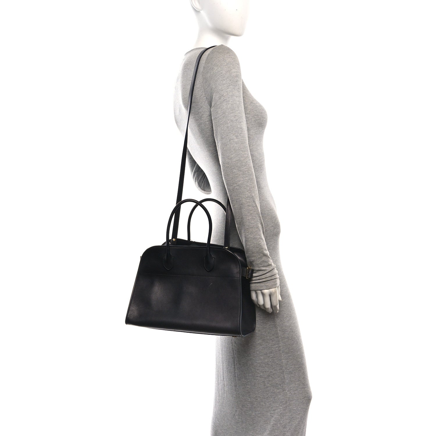 Polished Saddle Calfskin Soft Margaux 12 Black — view 2