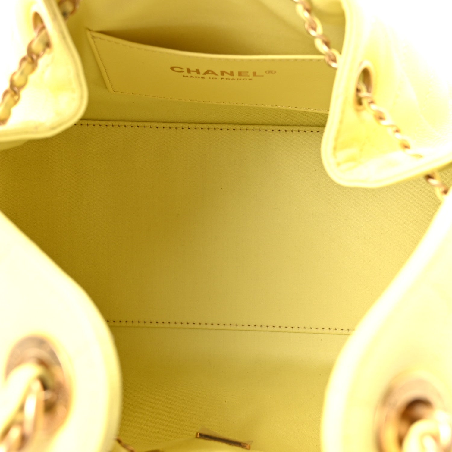 Caviar Quilted Small Chanel 25 Handbag Light Yellow — view 5