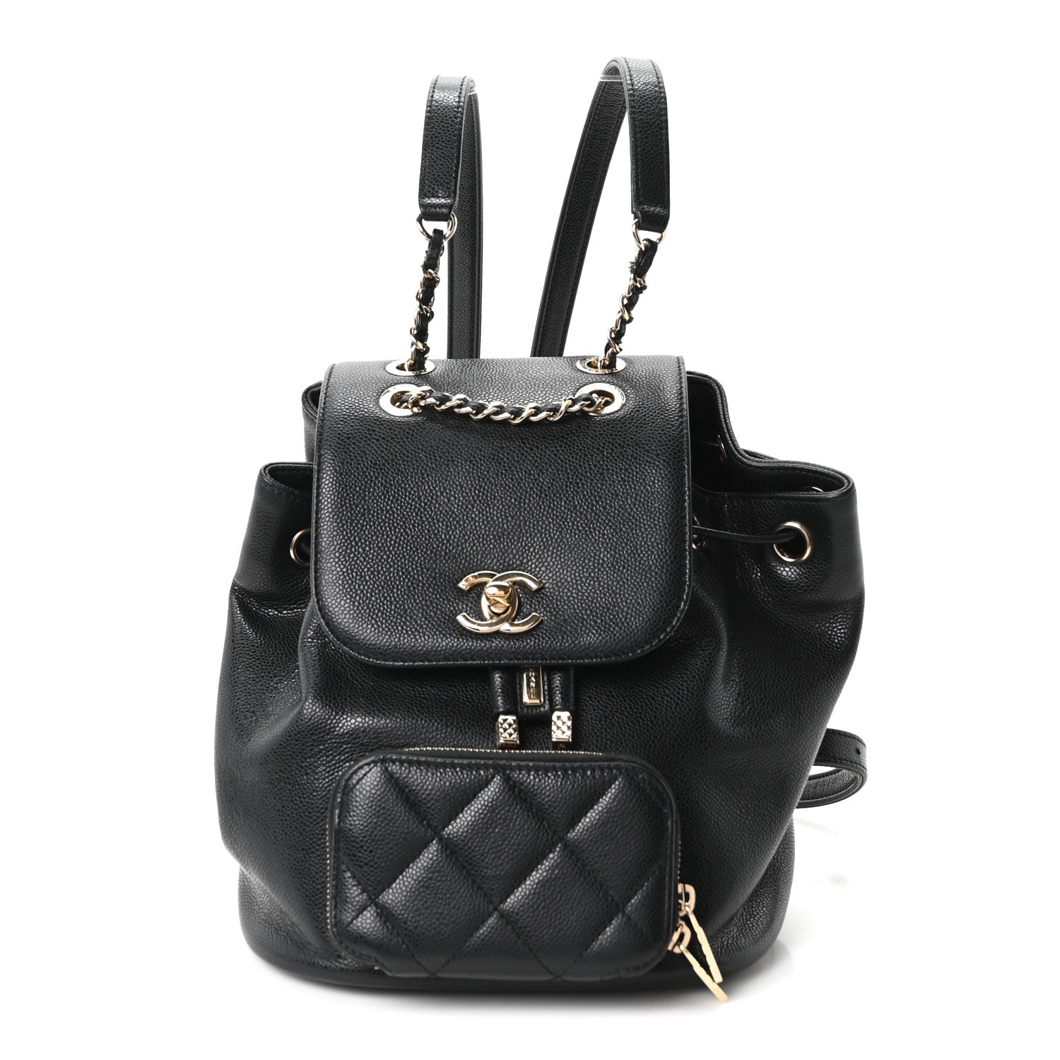 Caviar Quilted Mini Business Affinity Backpack Black — view 1