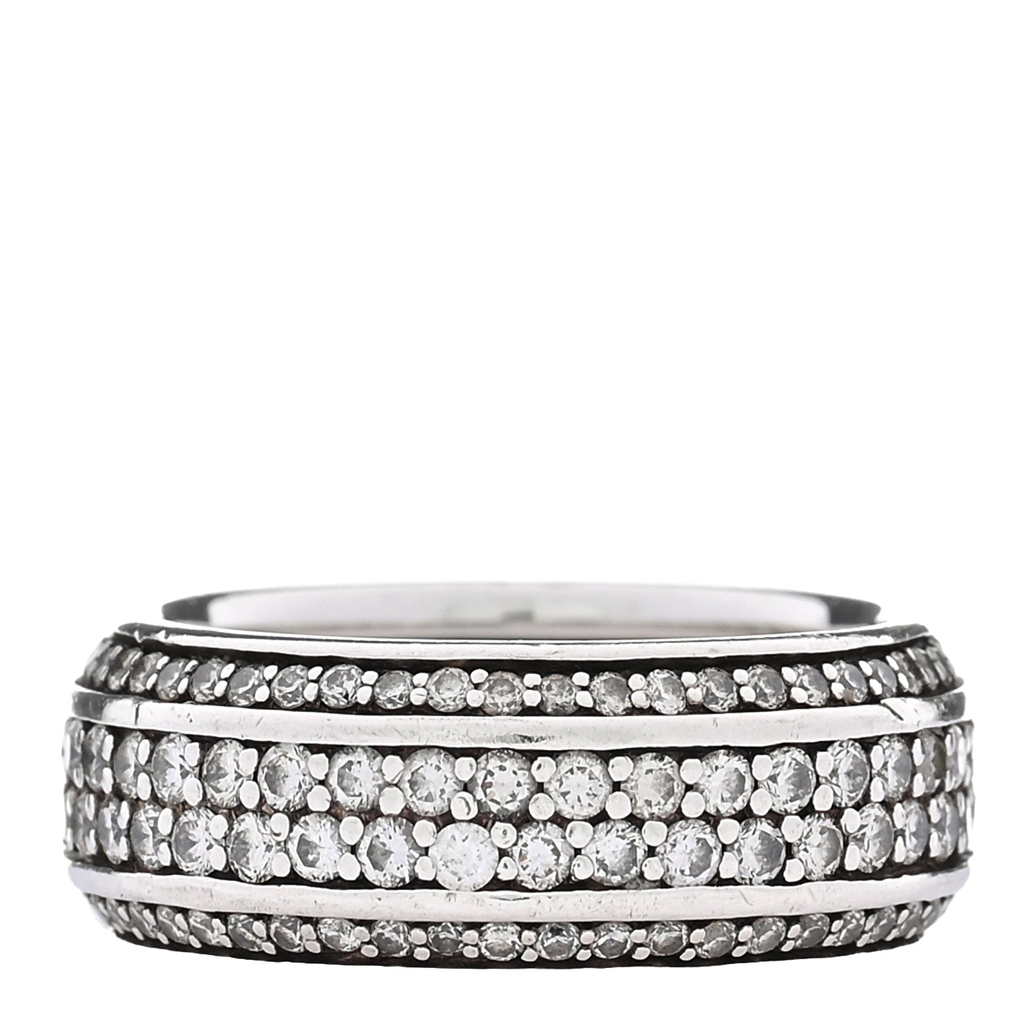 Sterling Silver Diamond 8.5mm Streamline Beveled Band Ring 56 7.75 — view 5