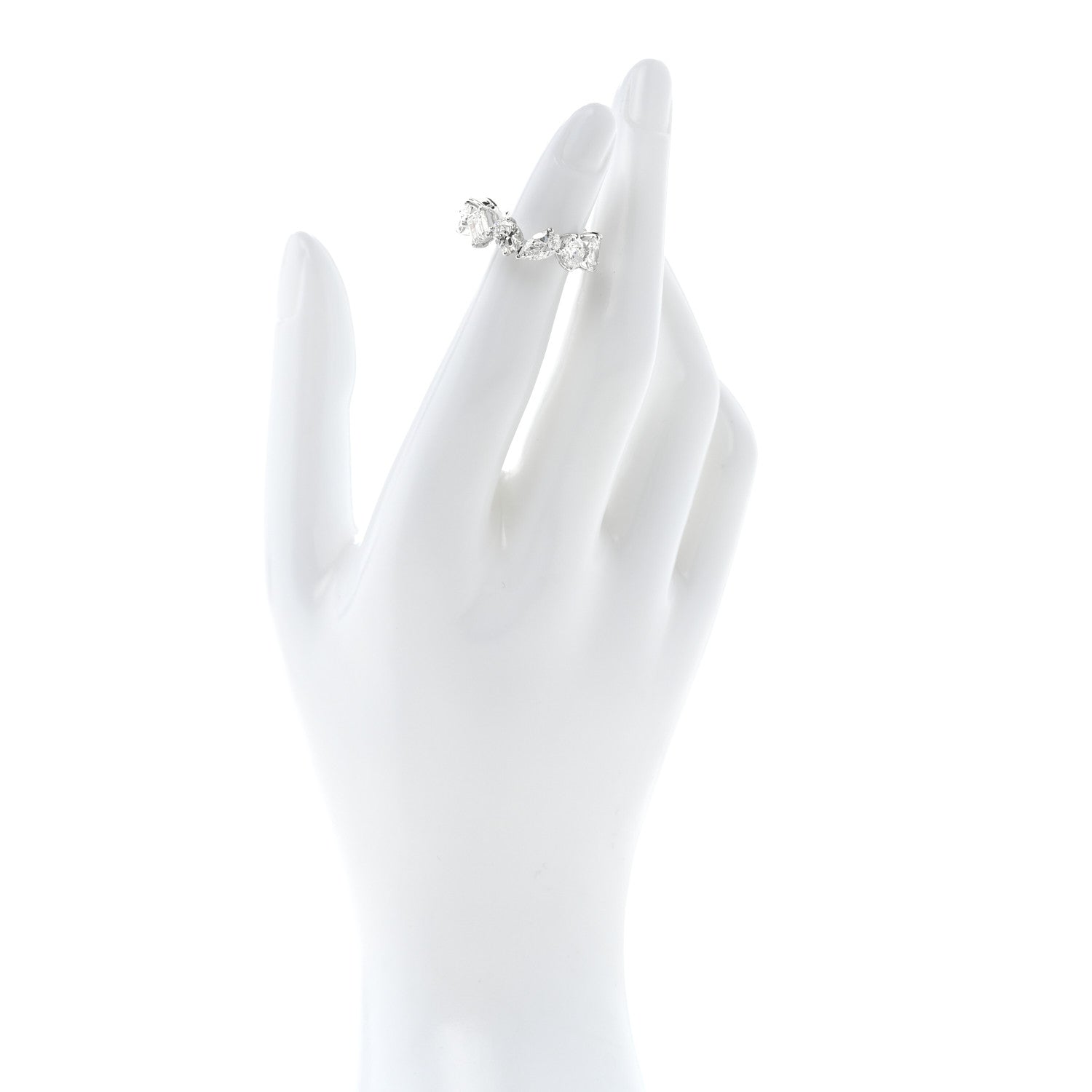 18K White Gold Diamond Multi Shape 5.90ctw Ring 53 6.25 — view 3