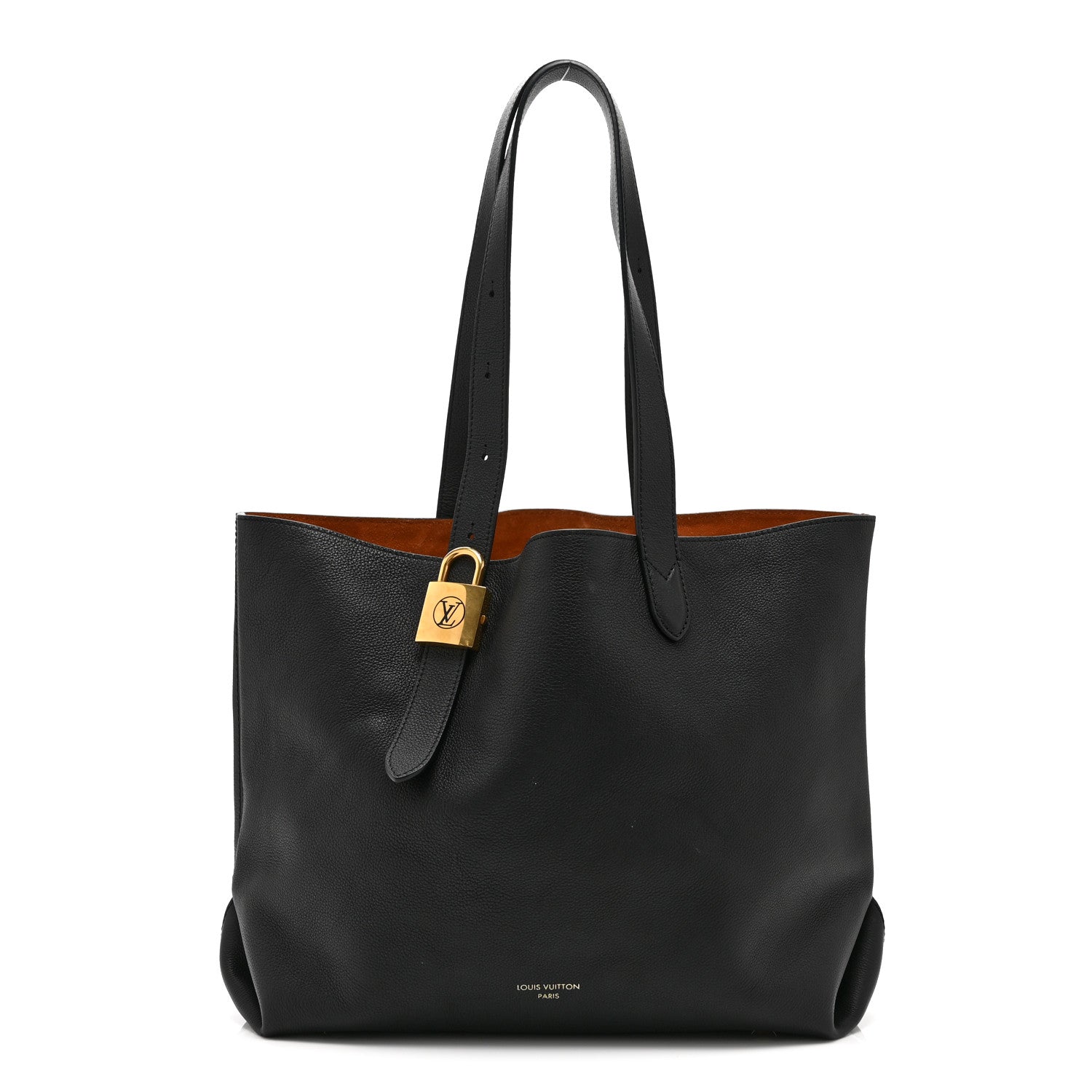 Grained Calfskin Low Key Cabas MM Black