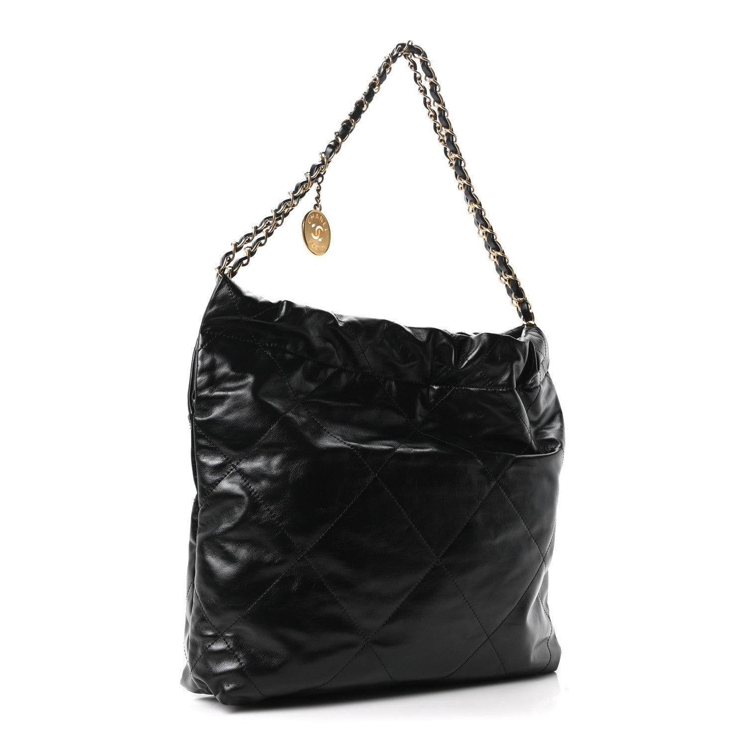 Shiny Calfskin Quilted Small Chanel 22 Black — view 4