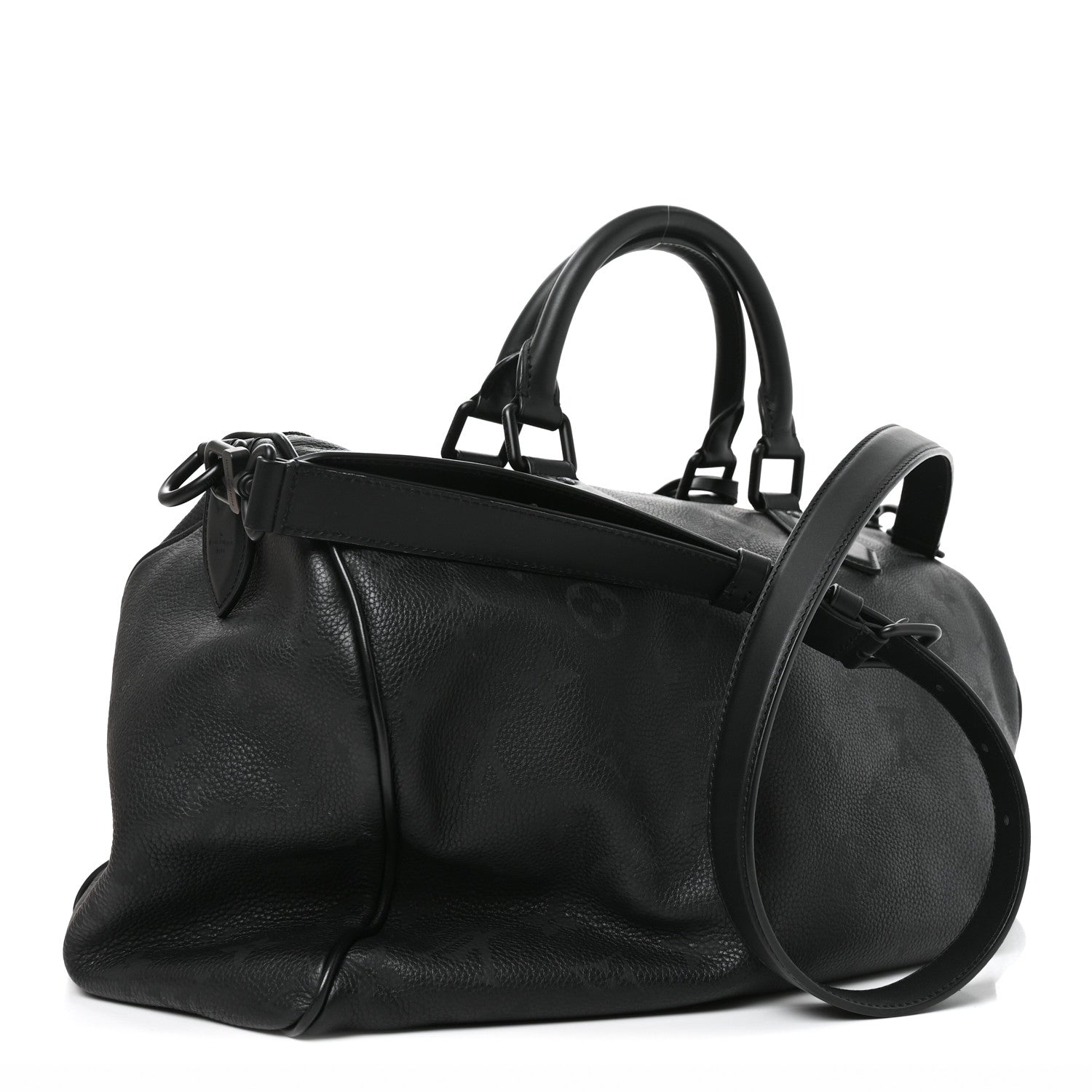 Calfskin Monogram Speedy P9 Bandouliere 40 Ultra Black — view 4