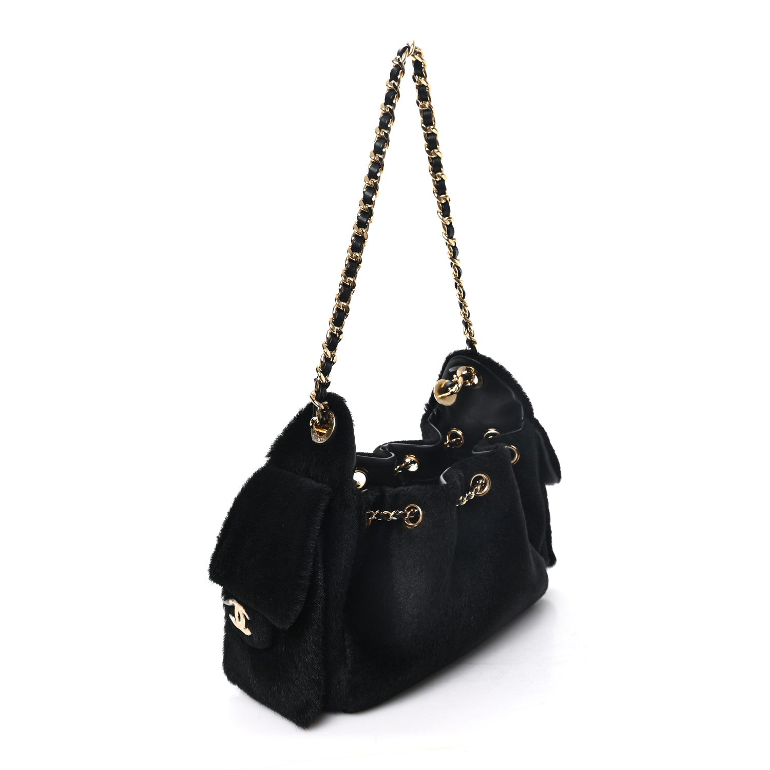 Pony Hair Mini Chanel 25 Handbag Black — view 2