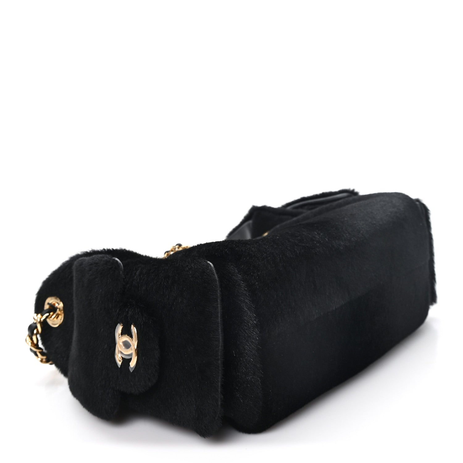 Pony Hair Mini Chanel 25 Handbag Black — view 4