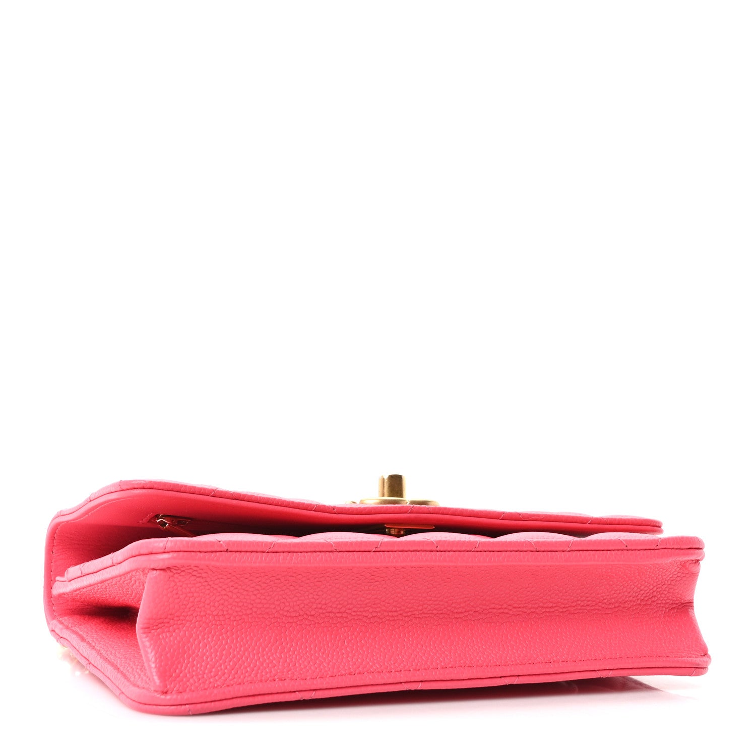 Caviar Quilted Sweetheart Wallet On Chain WOC Fuchsia — view 4
