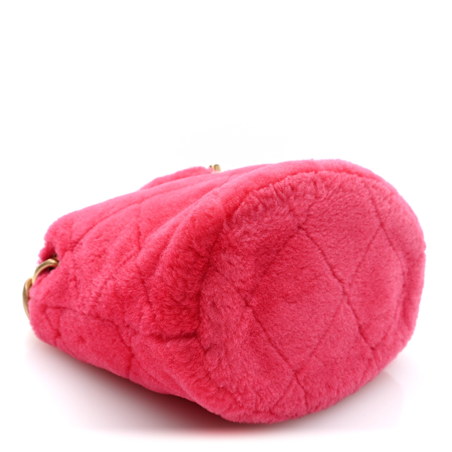 Shearling Quilted Bucket Bag Fuchsia — view 4