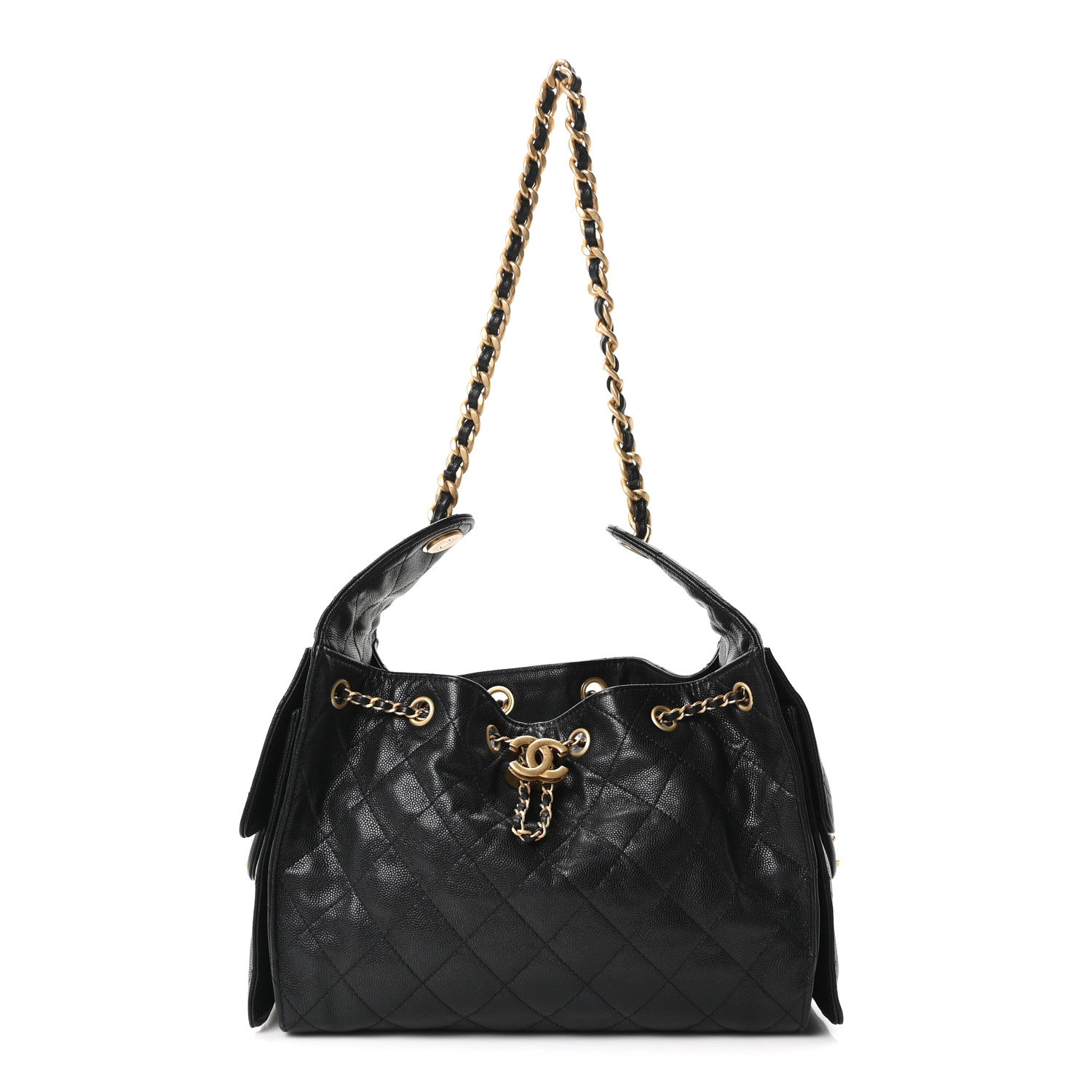 Caviar Quilted Small Chanel 25 Handbag Black