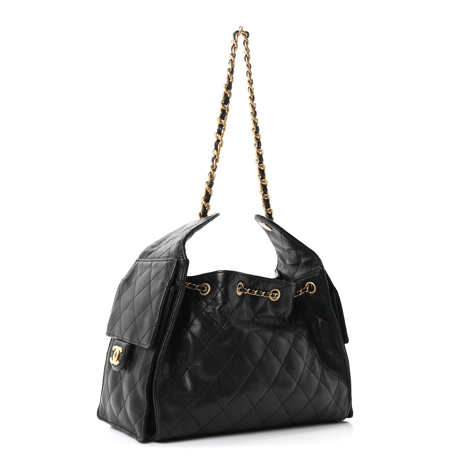 Caviar Quilted Small Chanel 25 Handbag Black — view 2