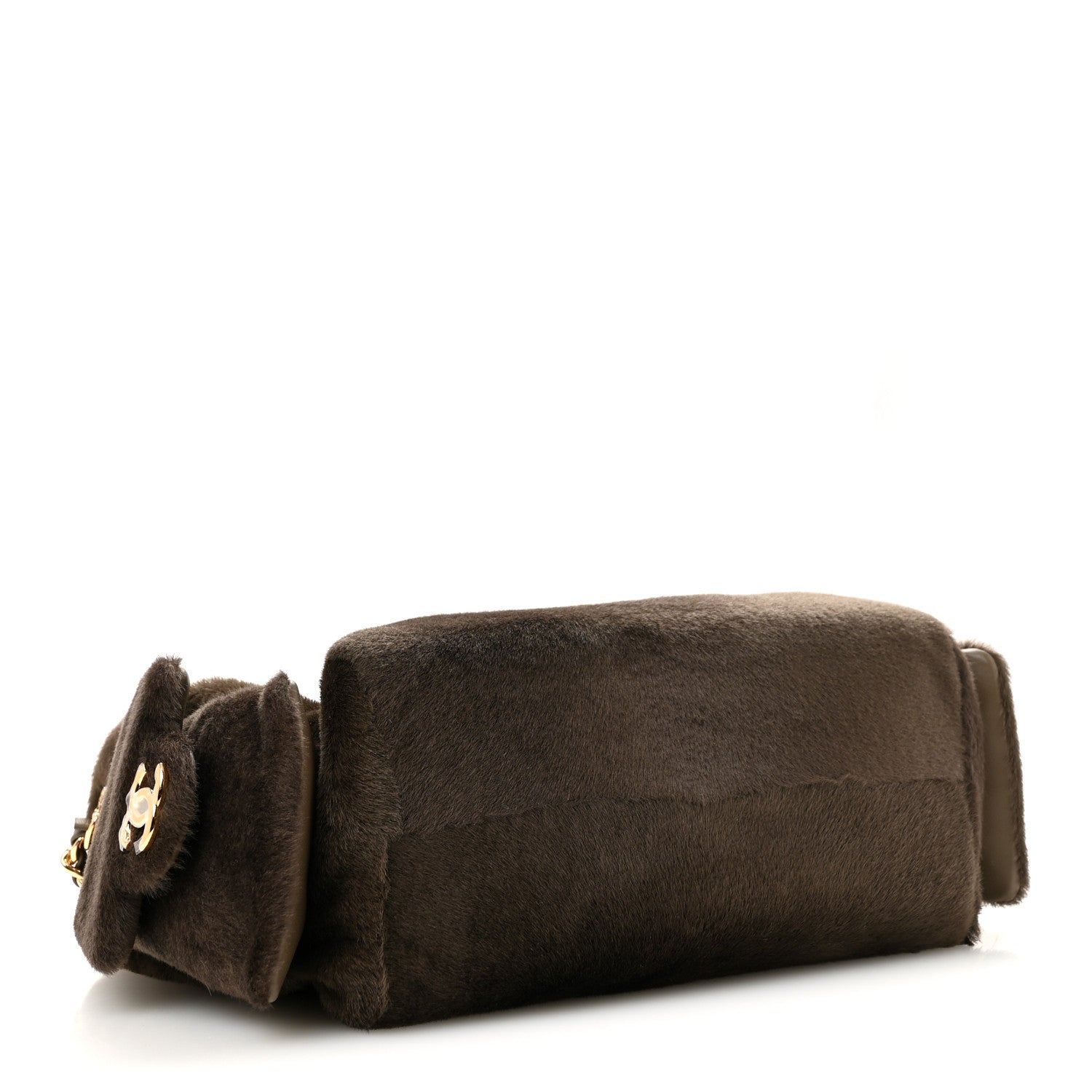 Pony Hair Mini Chanel 25 Handbag Dark Khaki — view 4