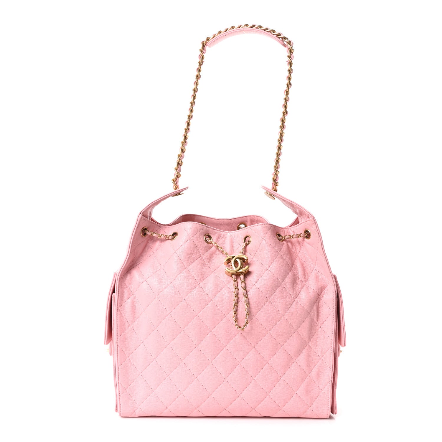 Caviar Quilted Medium Chanel 25 Handbag Light Pink