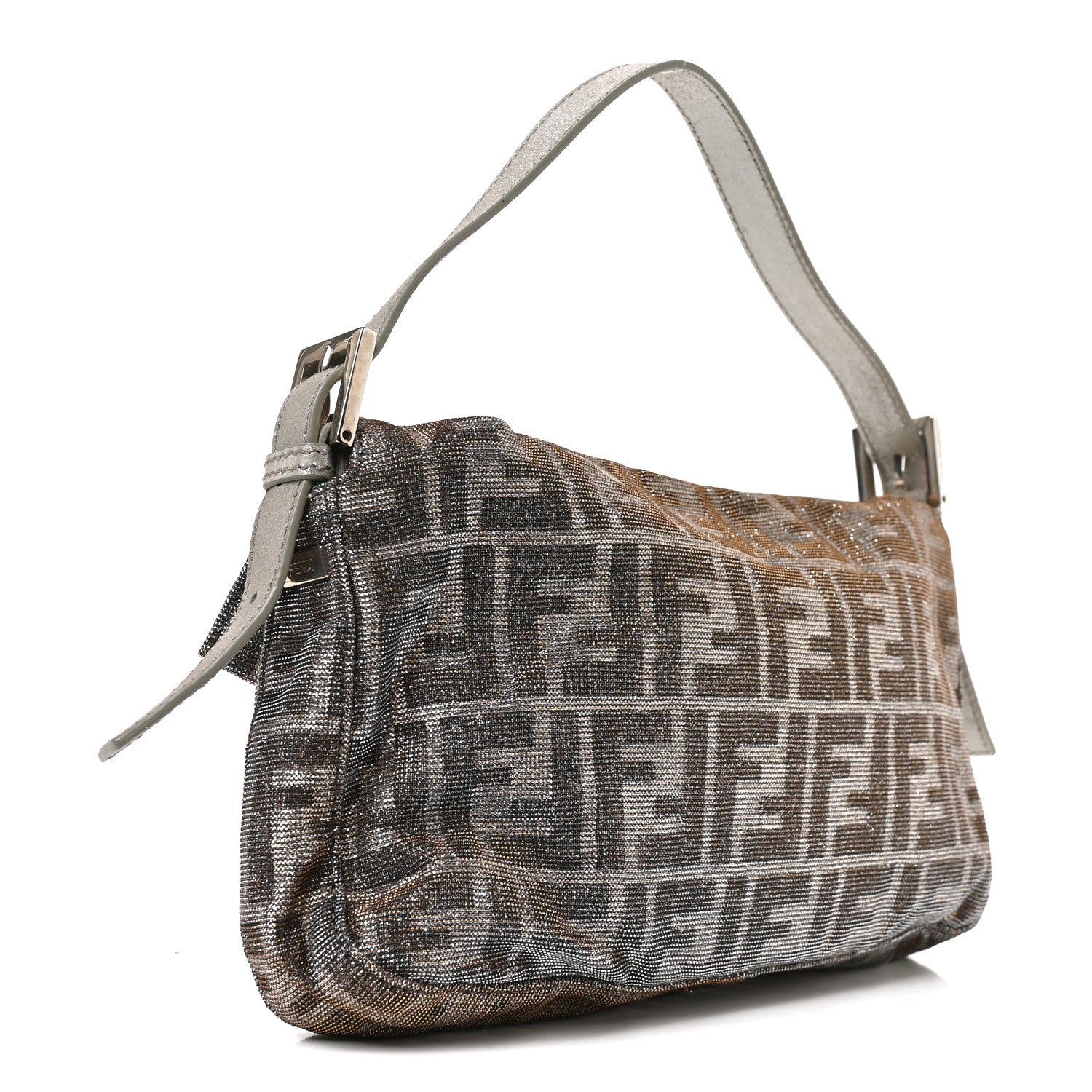 Metallic Lurex Zucca Vitello Baguette Argento — view 3