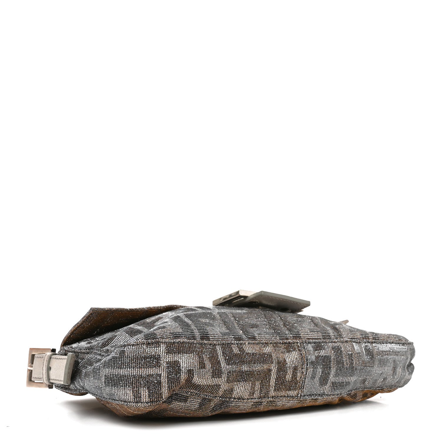 Metallic Lurex Zucca Vitello Baguette Argento — view 4