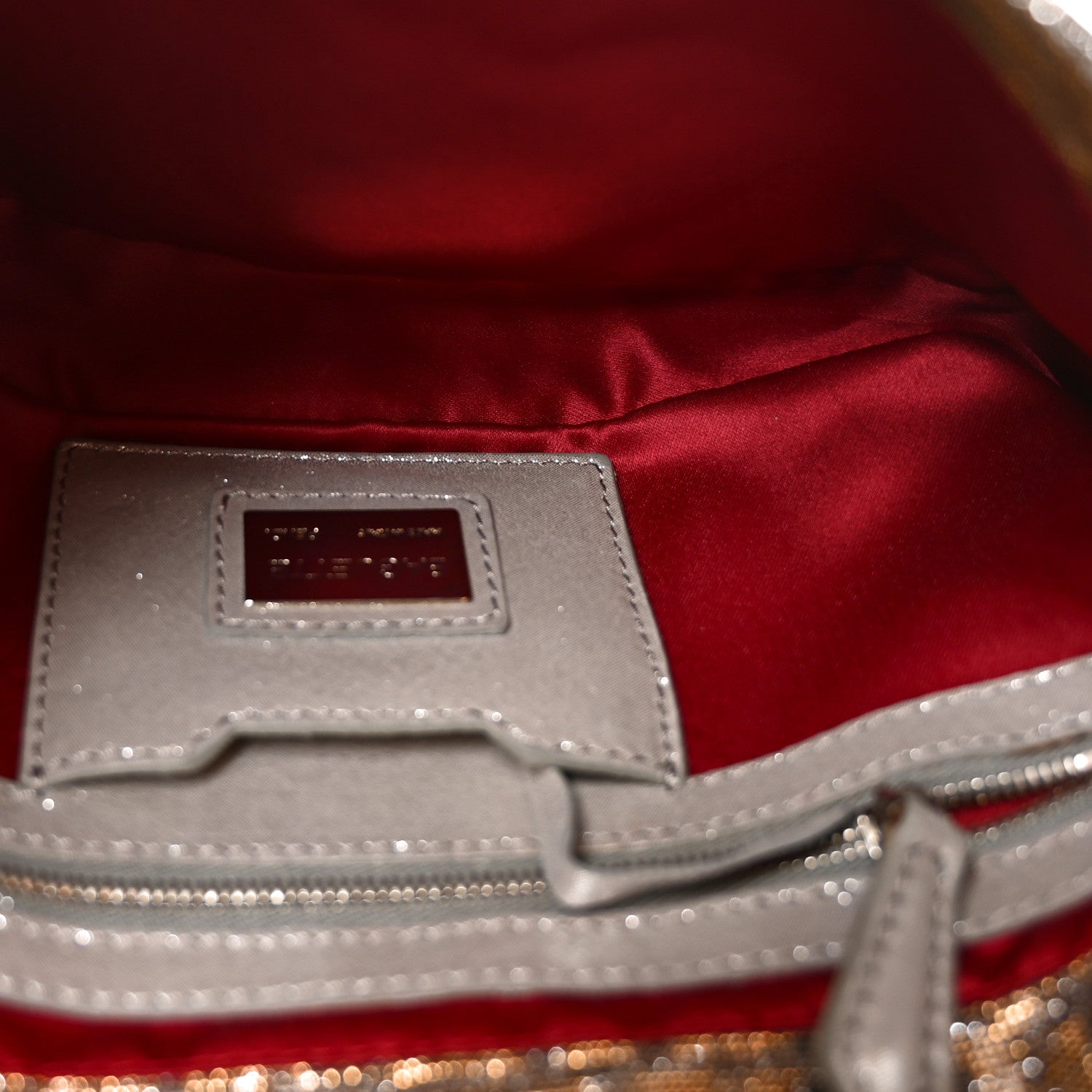 Metallic Lurex Zucca Vitello Baguette Argento — view 5
