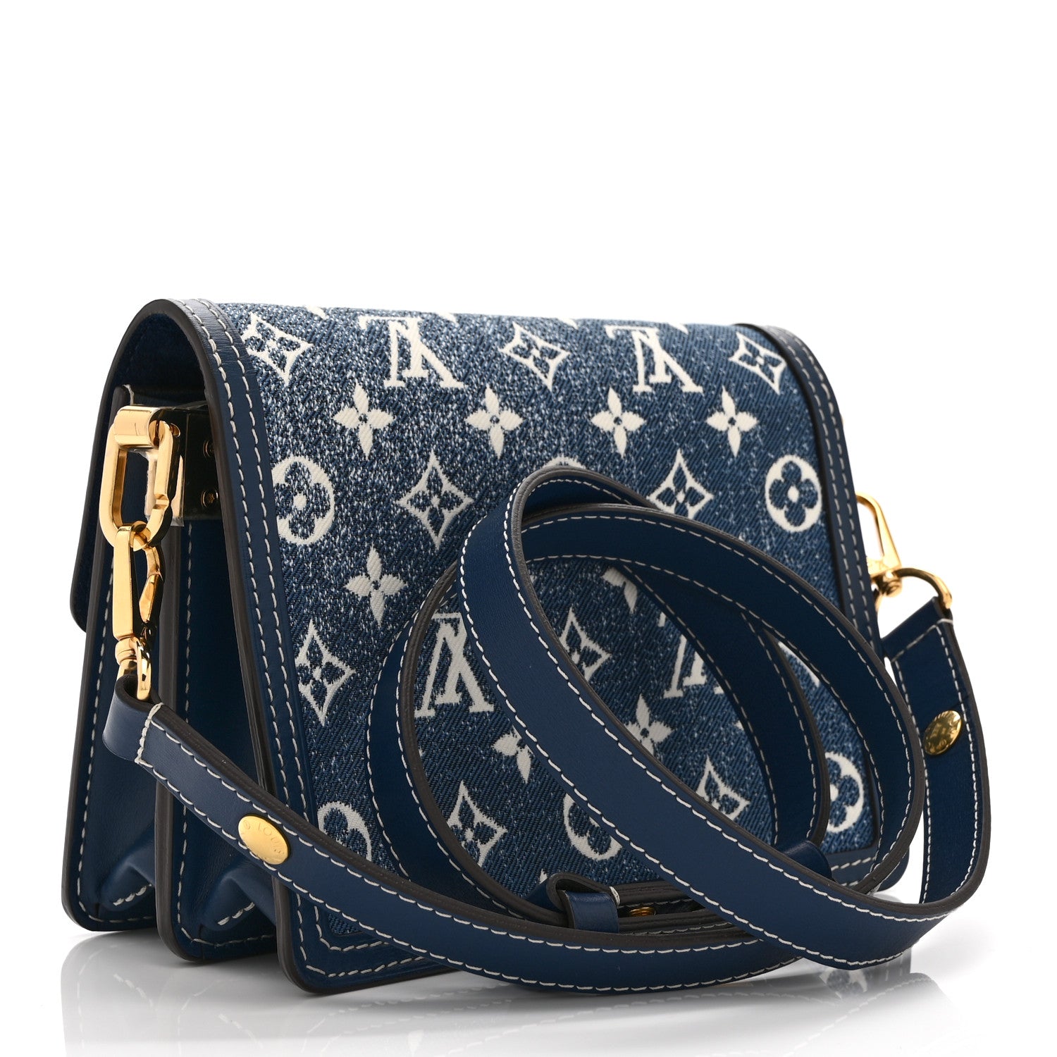 Denim Monogram Jacquard Dauphine Mini Bleu — view 3