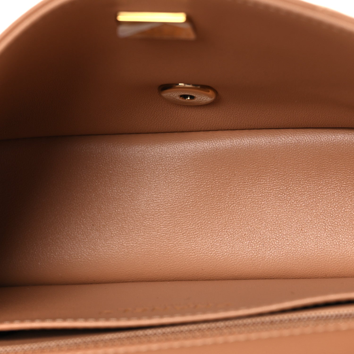 Lambskin Quilted Mini Rectangular Flap Brown — view 5