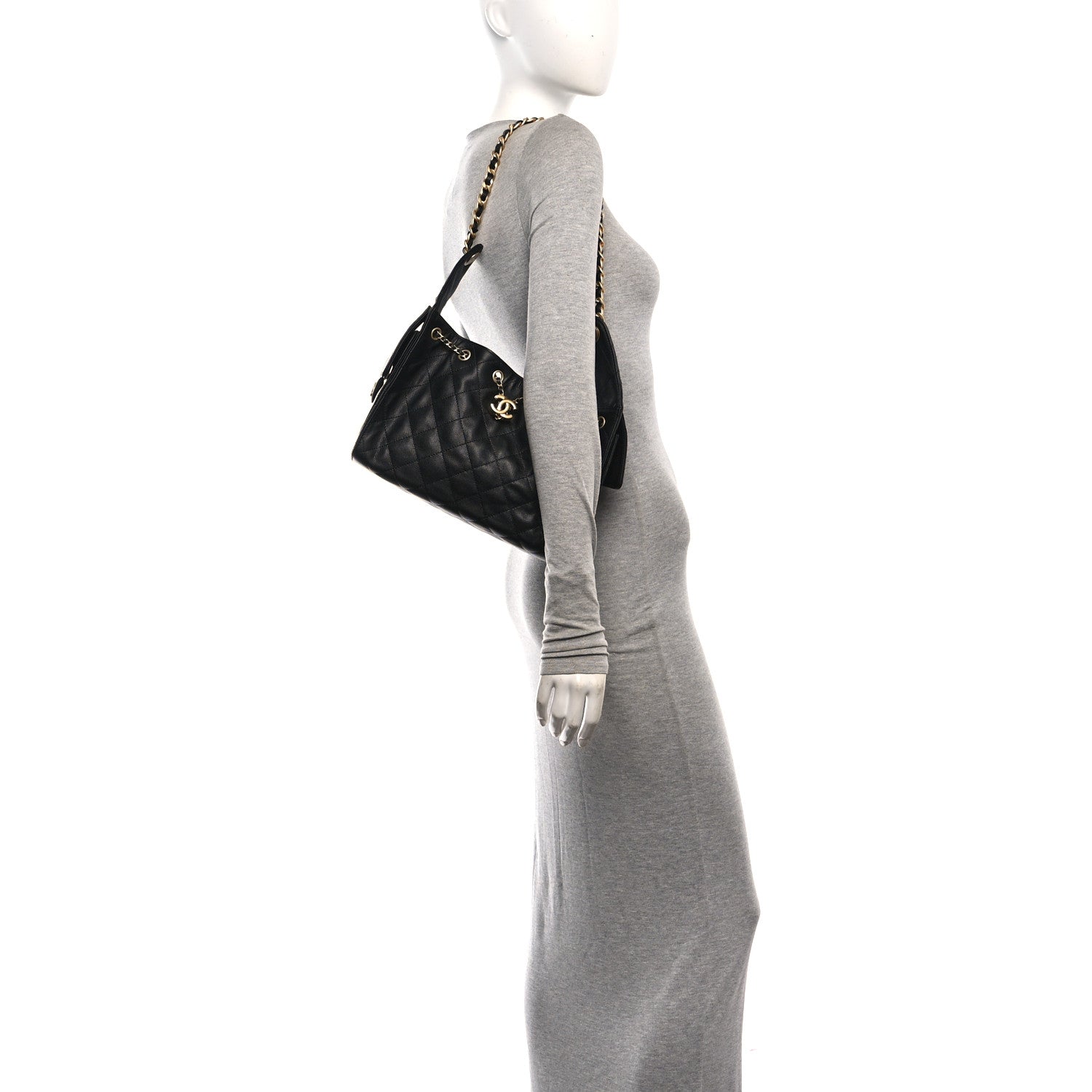 Caviar Quilted Small Chanel 25 Handbag Black — view 2