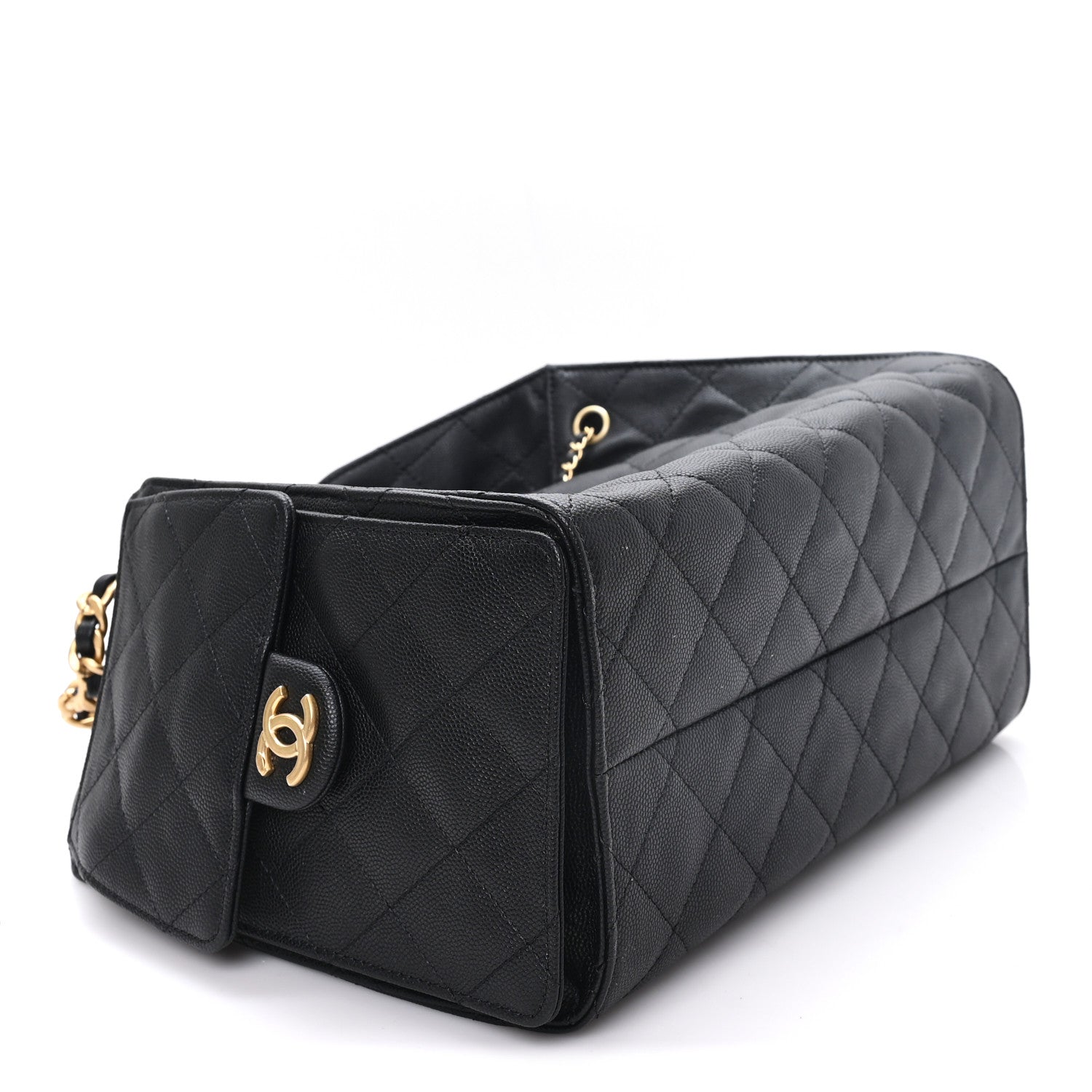 Caviar Quilted Small Chanel 25 Handbag Black — view 4