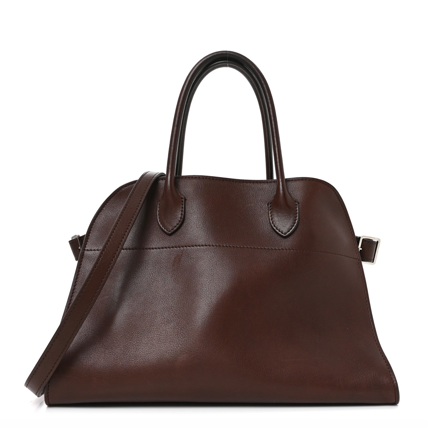 Polished Saddle Calfskin Soft Margaux 12 Dark Brown