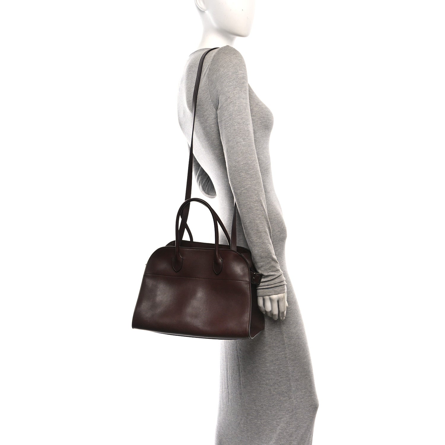 Polished Saddle Calfskin Soft Margaux 12 Dark Brown — view 2