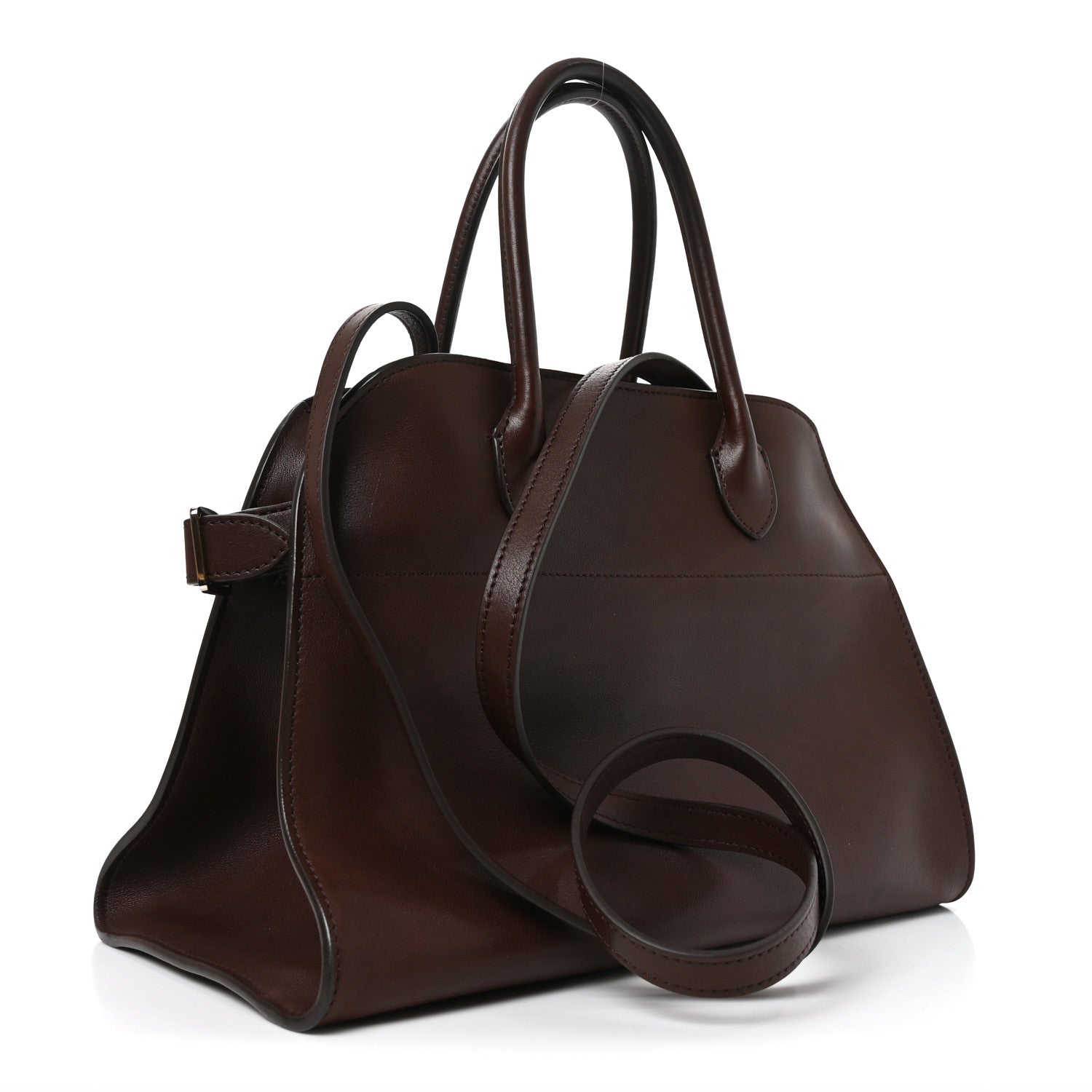Polished Saddle Calfskin Soft Margaux 12 Dark Brown — view 3