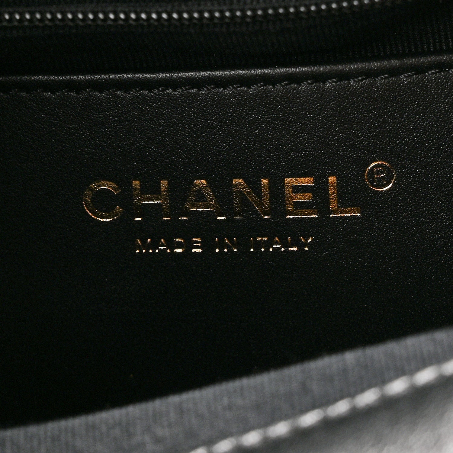 Shiny Lambskin Quilted CC Belt Shopping Bag Black — view 5