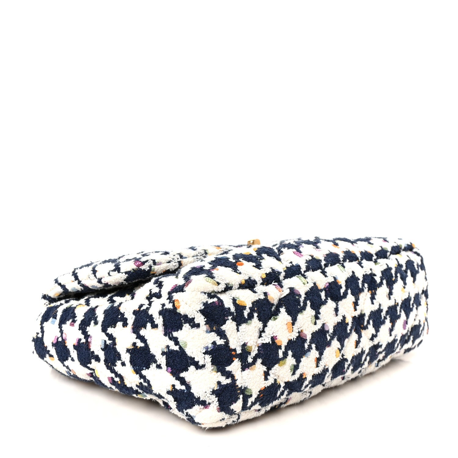Tweed Quilted Large Chanel 19 Flap Ecru Navy Blue Multicolor — view 4