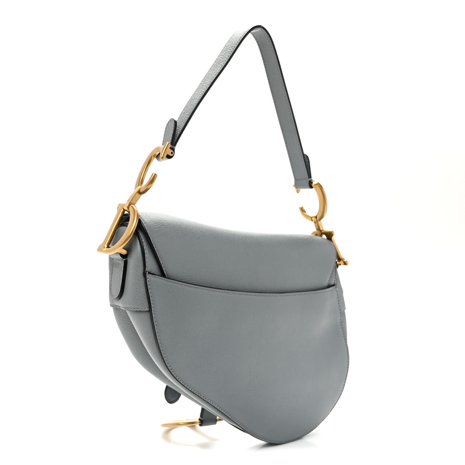 Shiny Goatskin Saddle Bag Cloud Blue — view 3