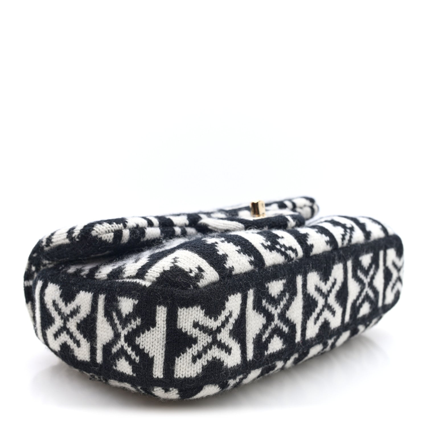 Cashmere Knit Coco Neige Flap Black White — view 4