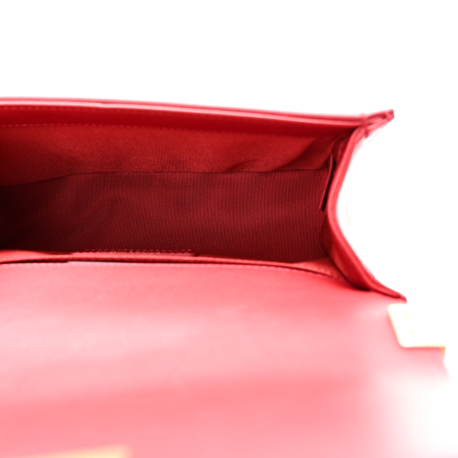 Calfskin Quilted Small Boy Logo Top Handle Flap Red — view 5