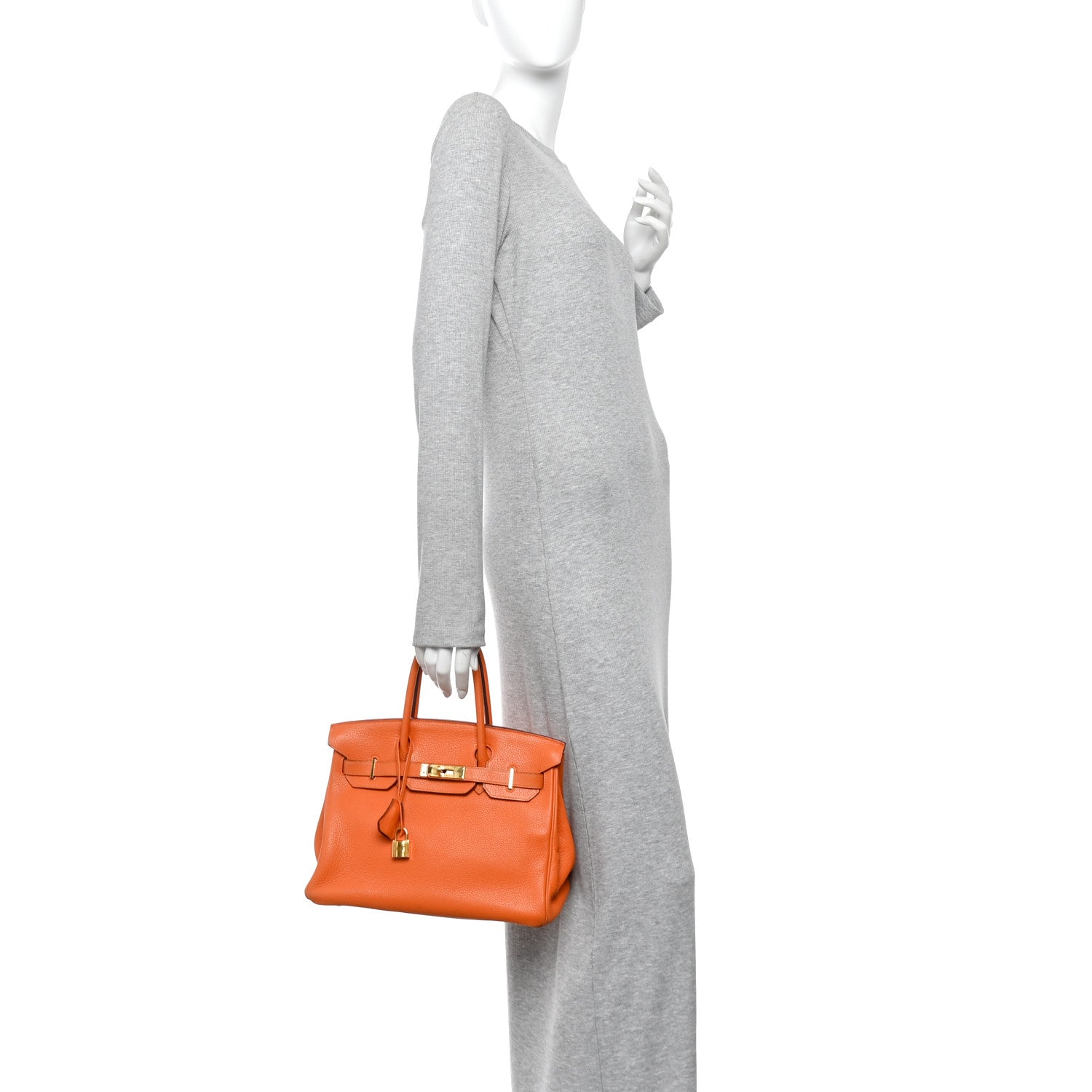 Taurillon Clemence Birkin 30 Orange — view 2