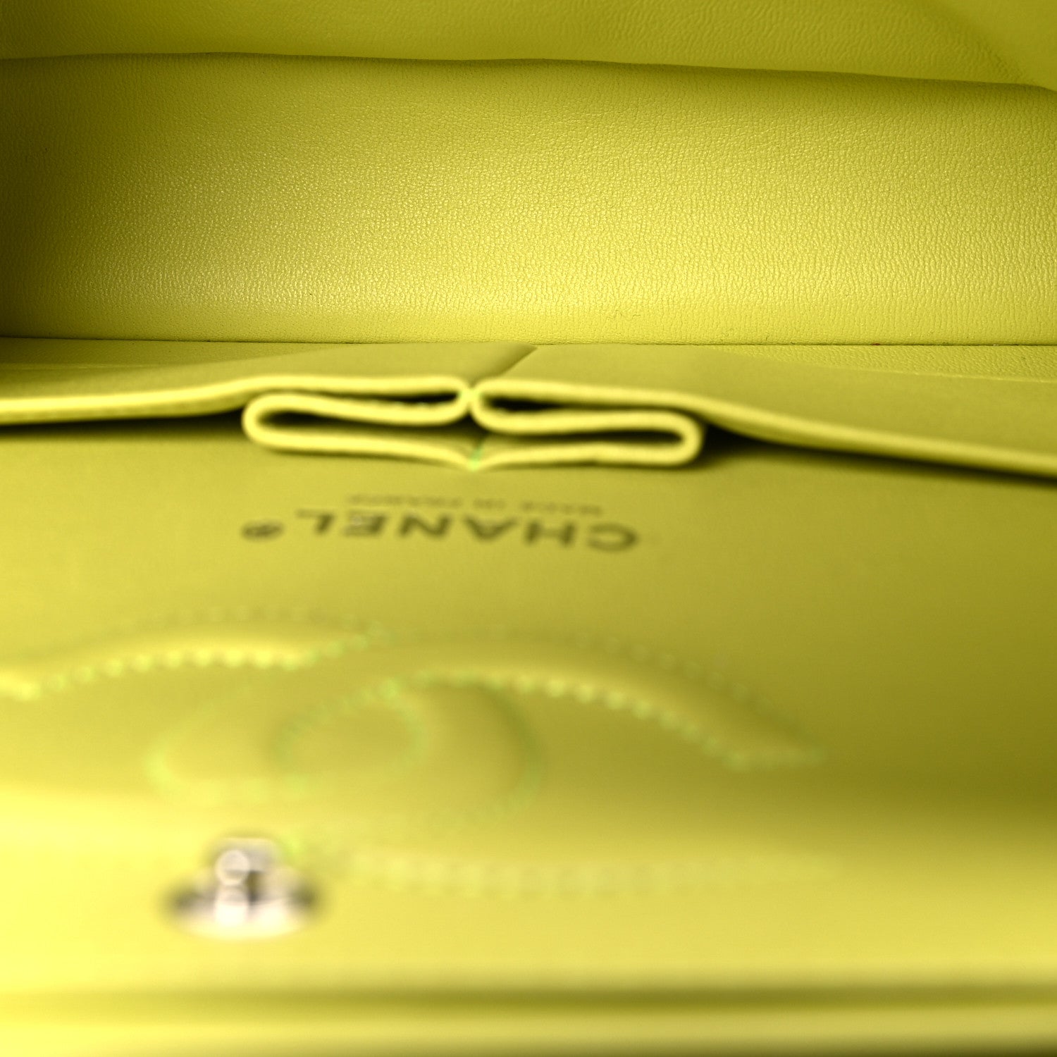 Lambskin Quilted Medium Double Flap Yellow — view 5