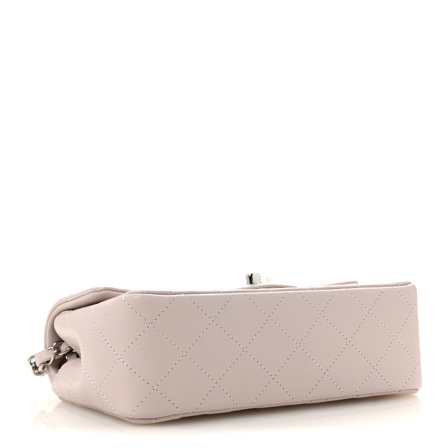 Lambskin Quilted Mini Rectangular Flap Light Purple — view 4