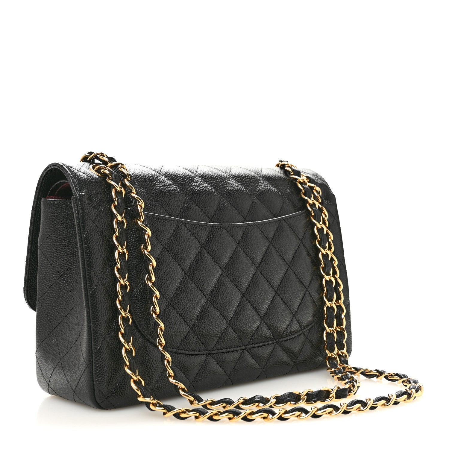 Caviar Quilted Jumbo Double Flap Black — view 3
