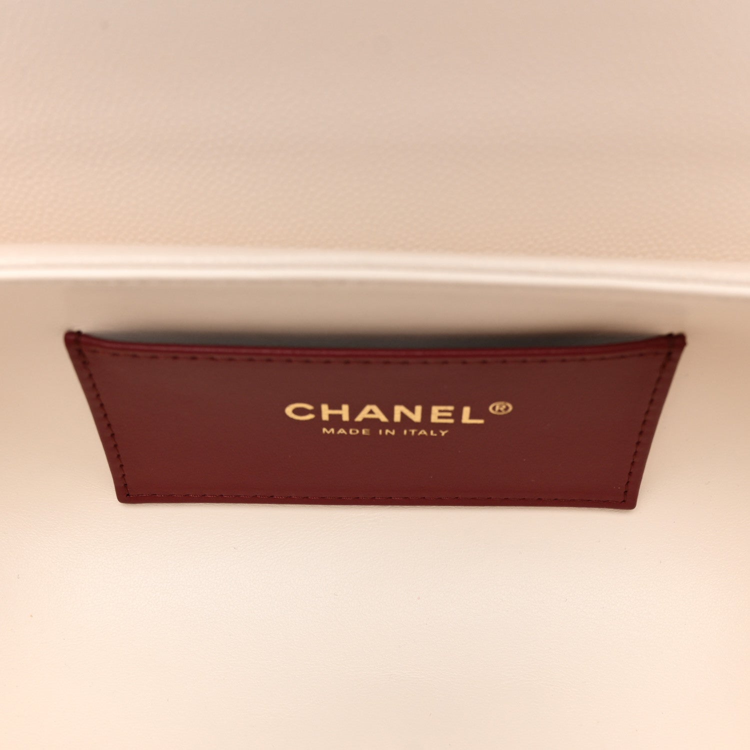 Shiny Caviar Preppy Coco Small Bowling Bag White — view 5