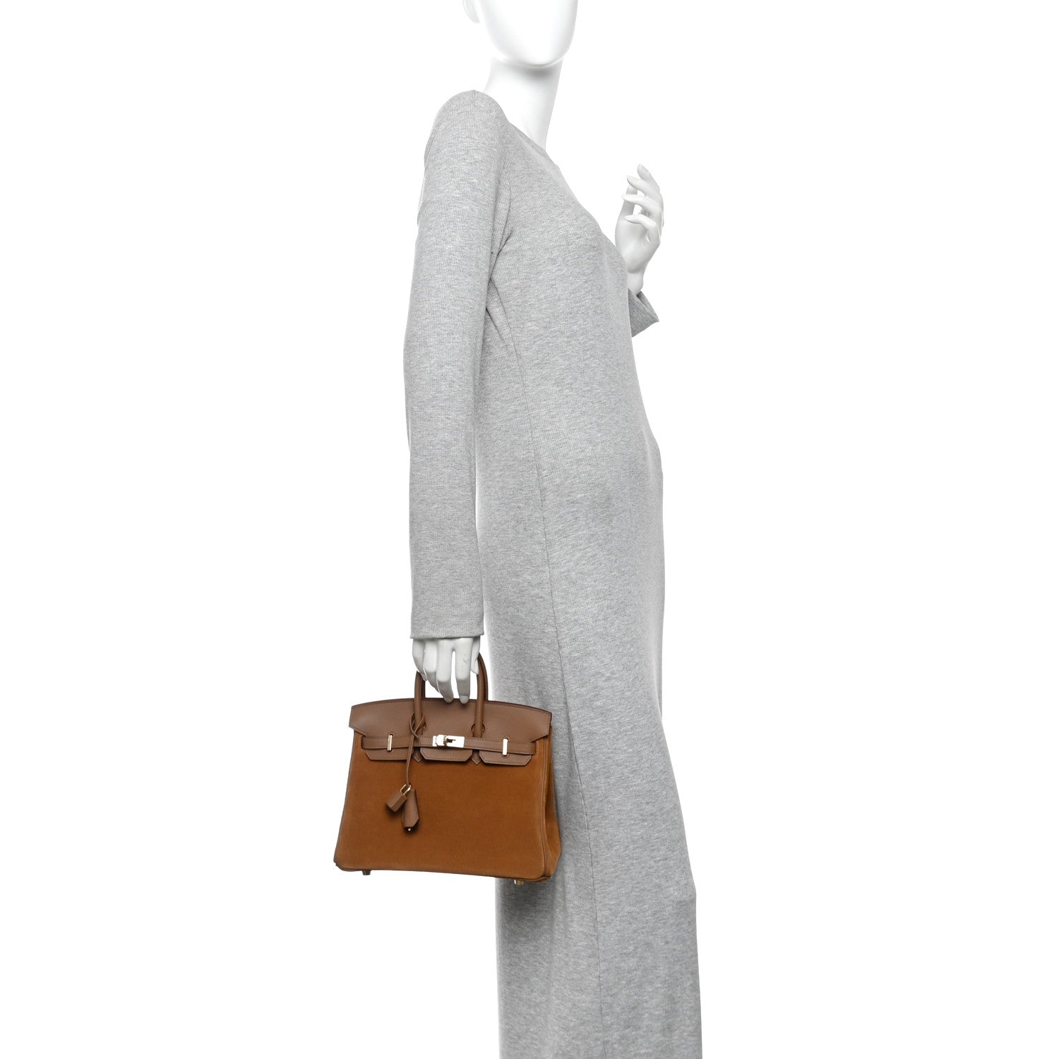 Veau Doblis Swift Grizzly Birkin 25 Alezan — view 3