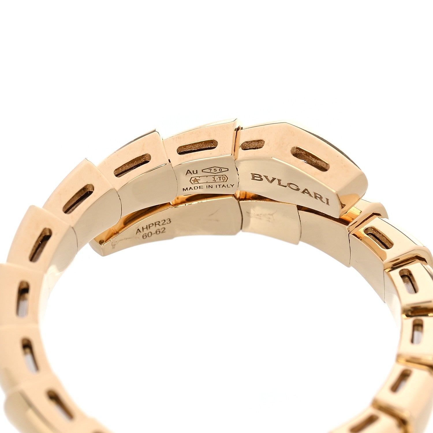 18K Yellow Gold Diamond Serpenti Viper Single Spiral Ring 60 9 — view 4