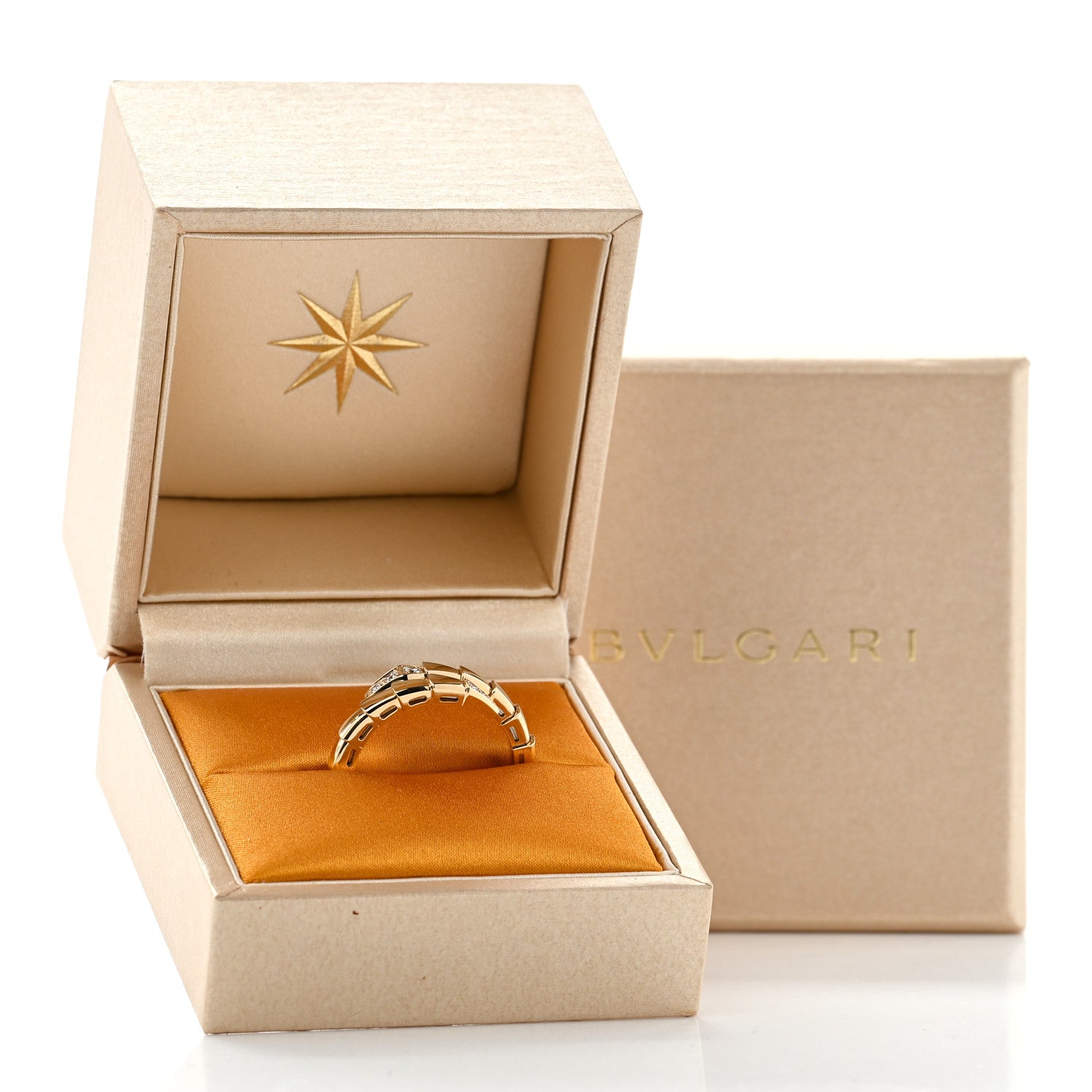 18K Yellow Gold Diamond Serpenti Viper Single Spiral Ring 60 9 — view 5
