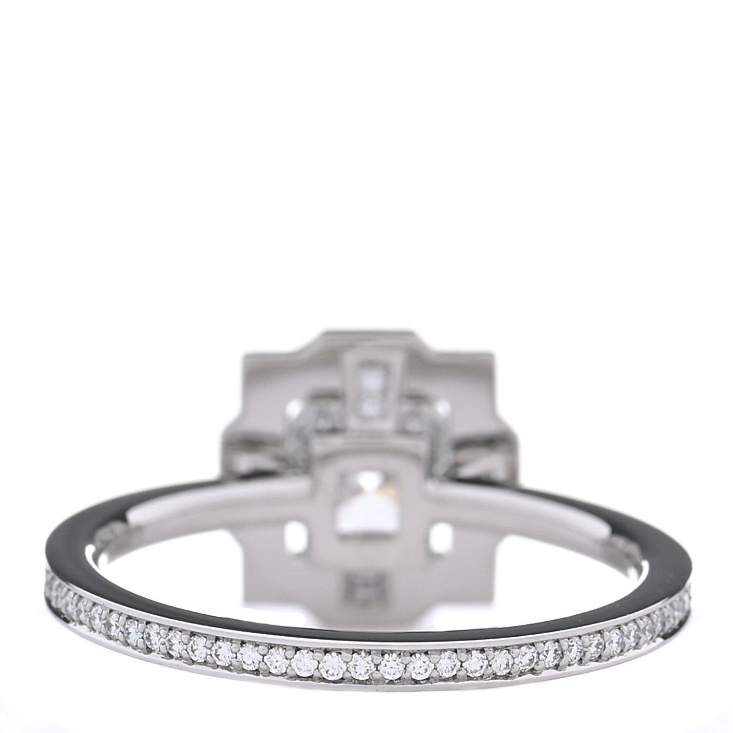 Platinum Diamond .71ct Belle Round Brilliant Micropave Ring 49 5 — view 3
