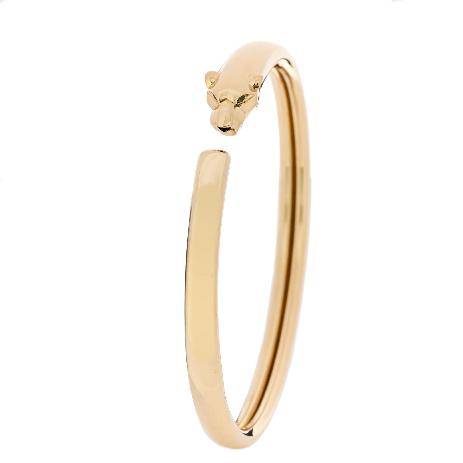 18K Yellow Gold Tsavorite Black Onyx Panthere De Cartier Bracelet 16