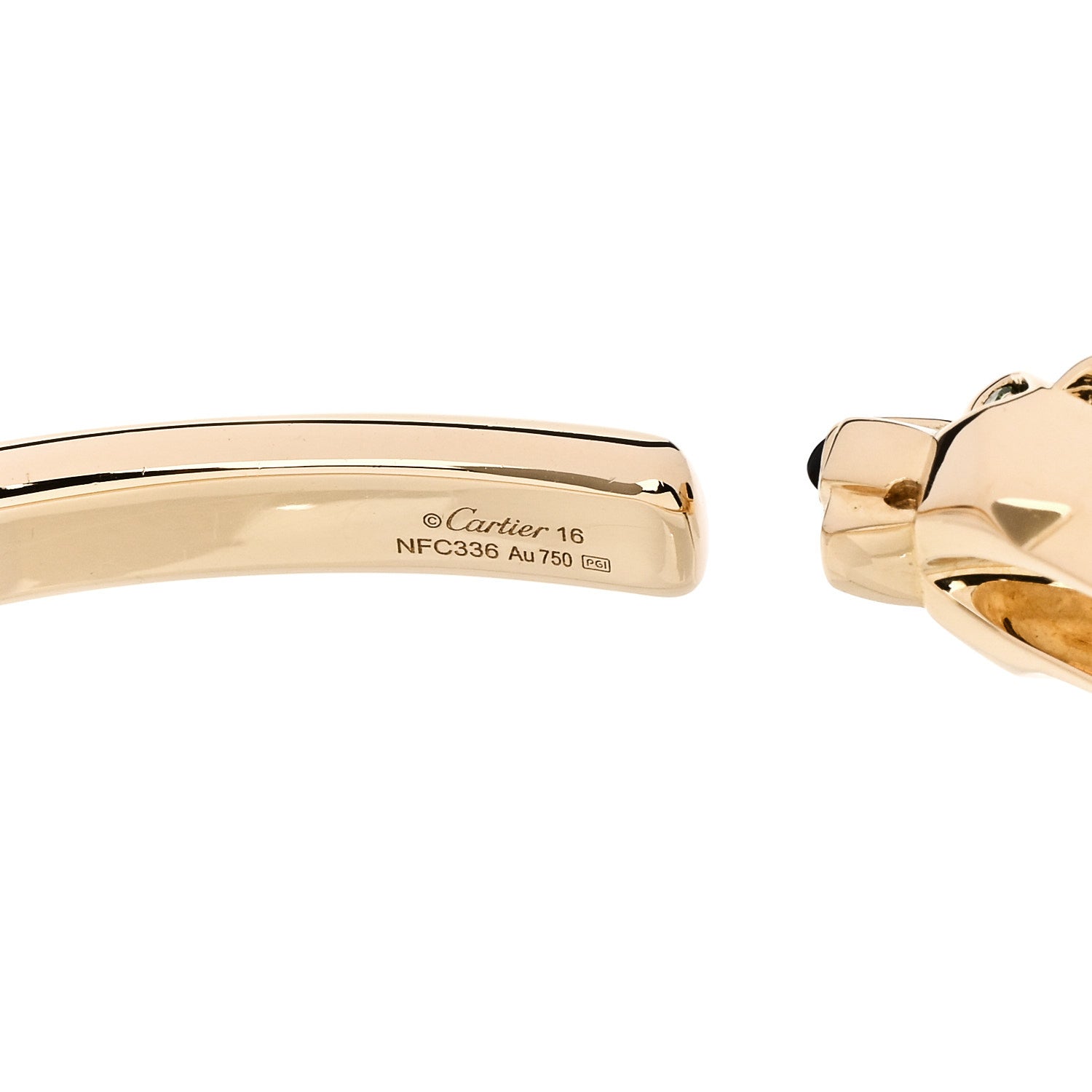 18K Yellow Gold Tsavorite Black Onyx Panthere De Cartier Bracelet 16 — view 4