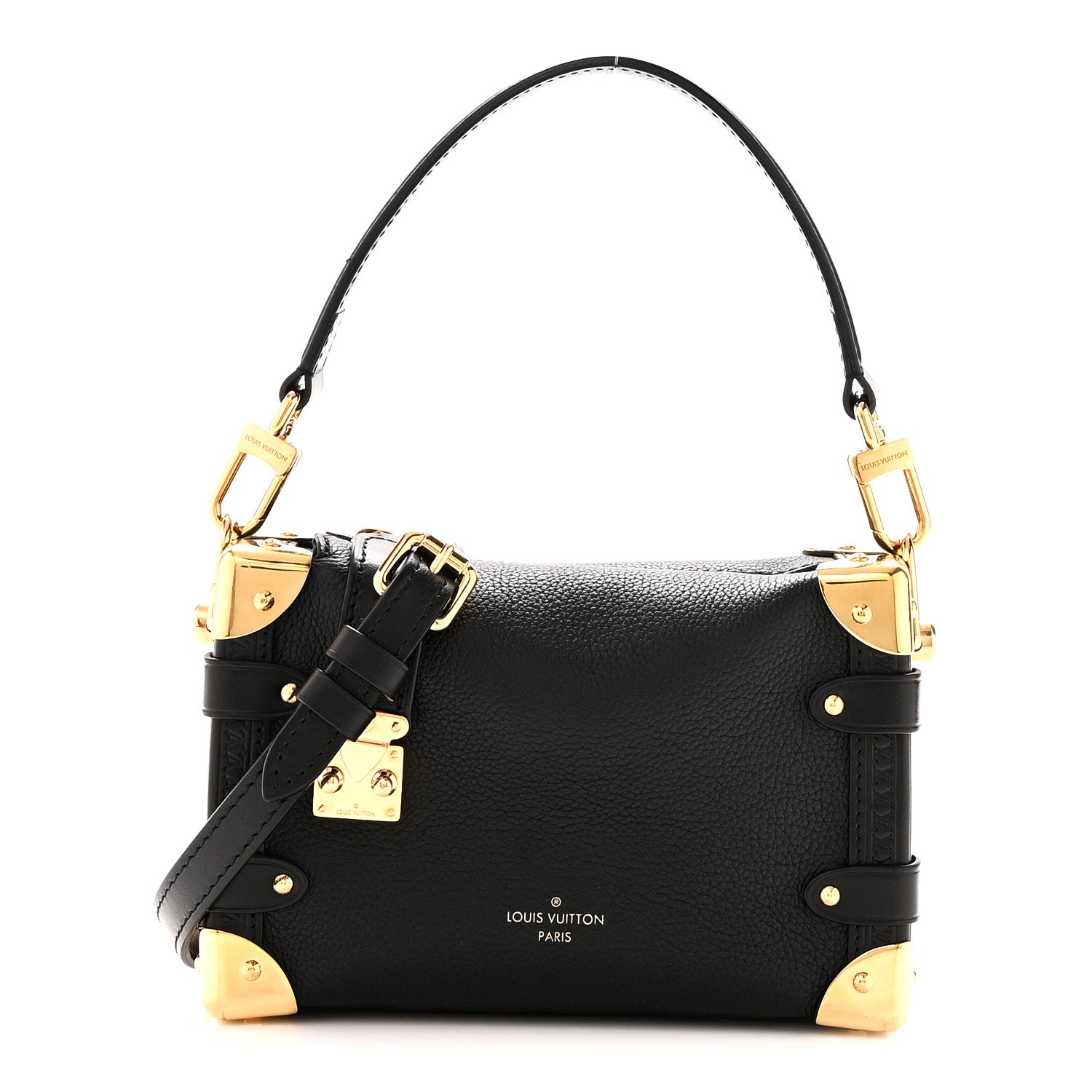 Grained Calfskin Side Trunk PM Black