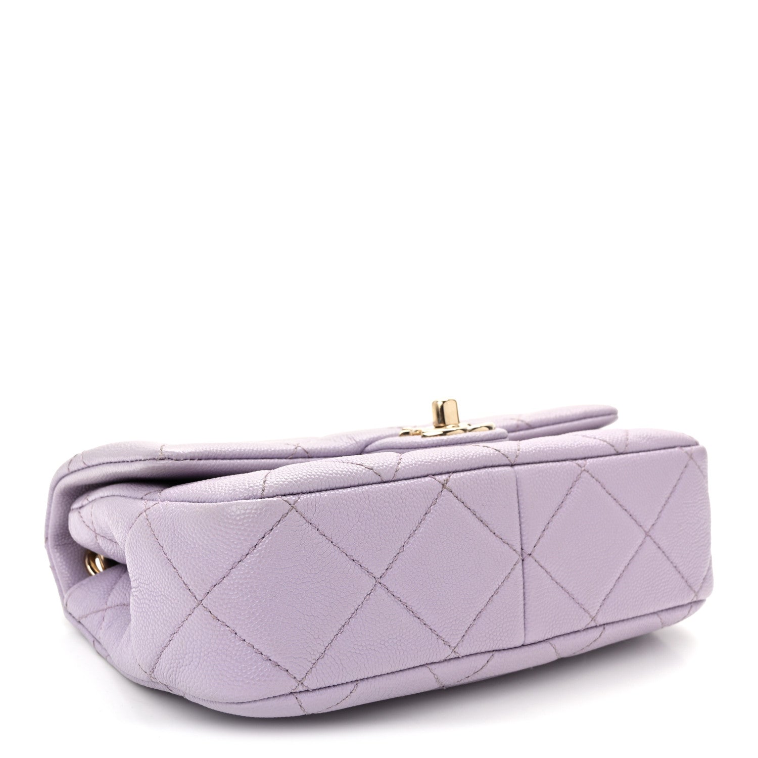Caviar Quilted Funky Match Mini Flap Light Purple — view 4