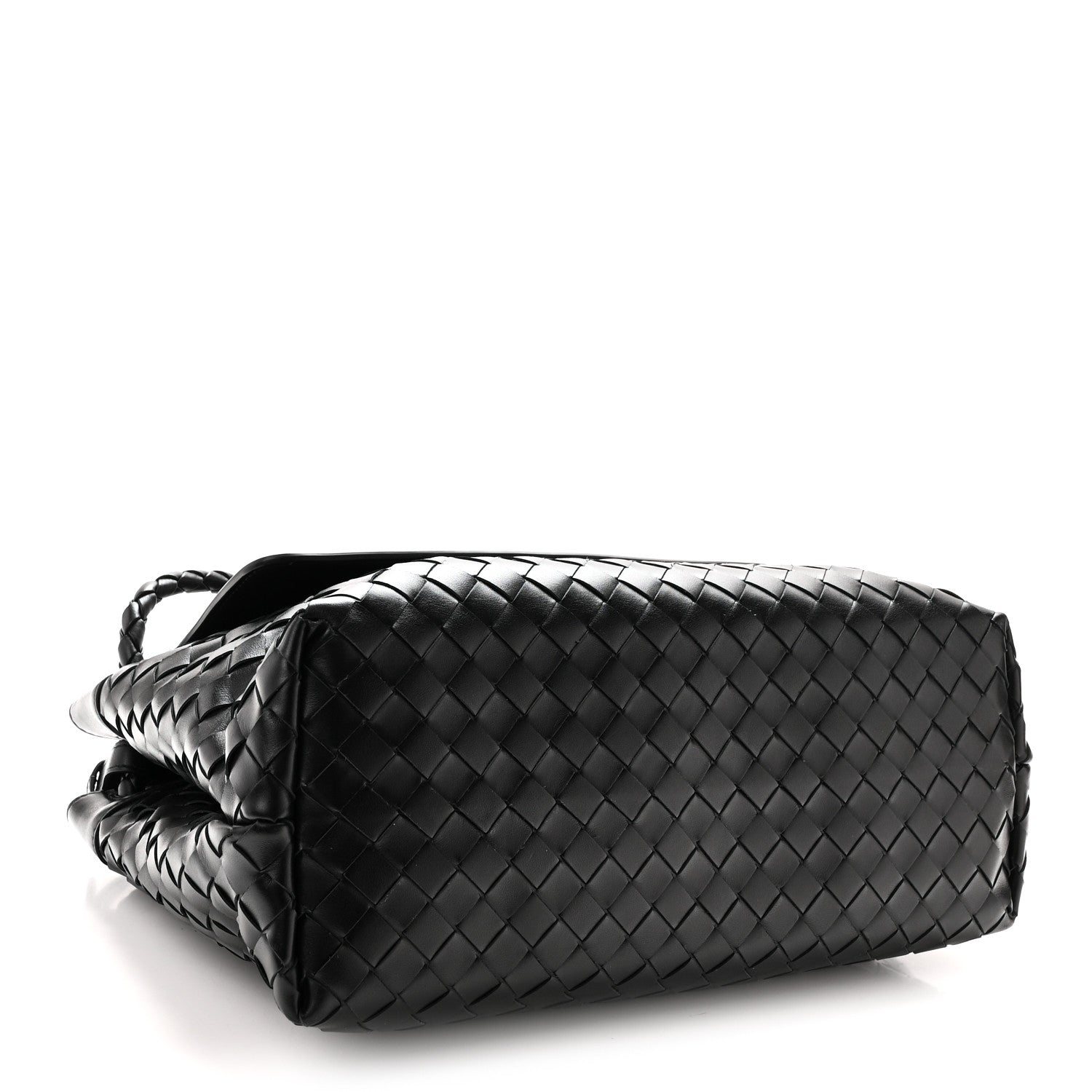 Calfskin Intrecciato Medium Andiamo Messenger Bag Black — view 4