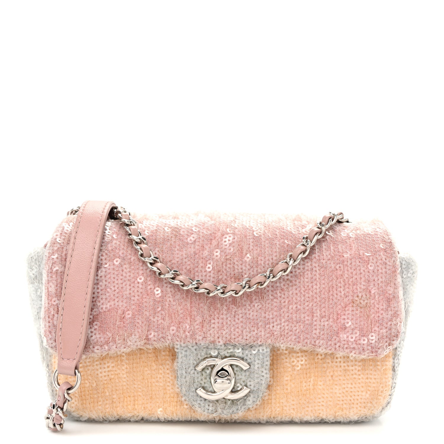 Sequin Mini Waterfall Flap Pink Blue Yellow