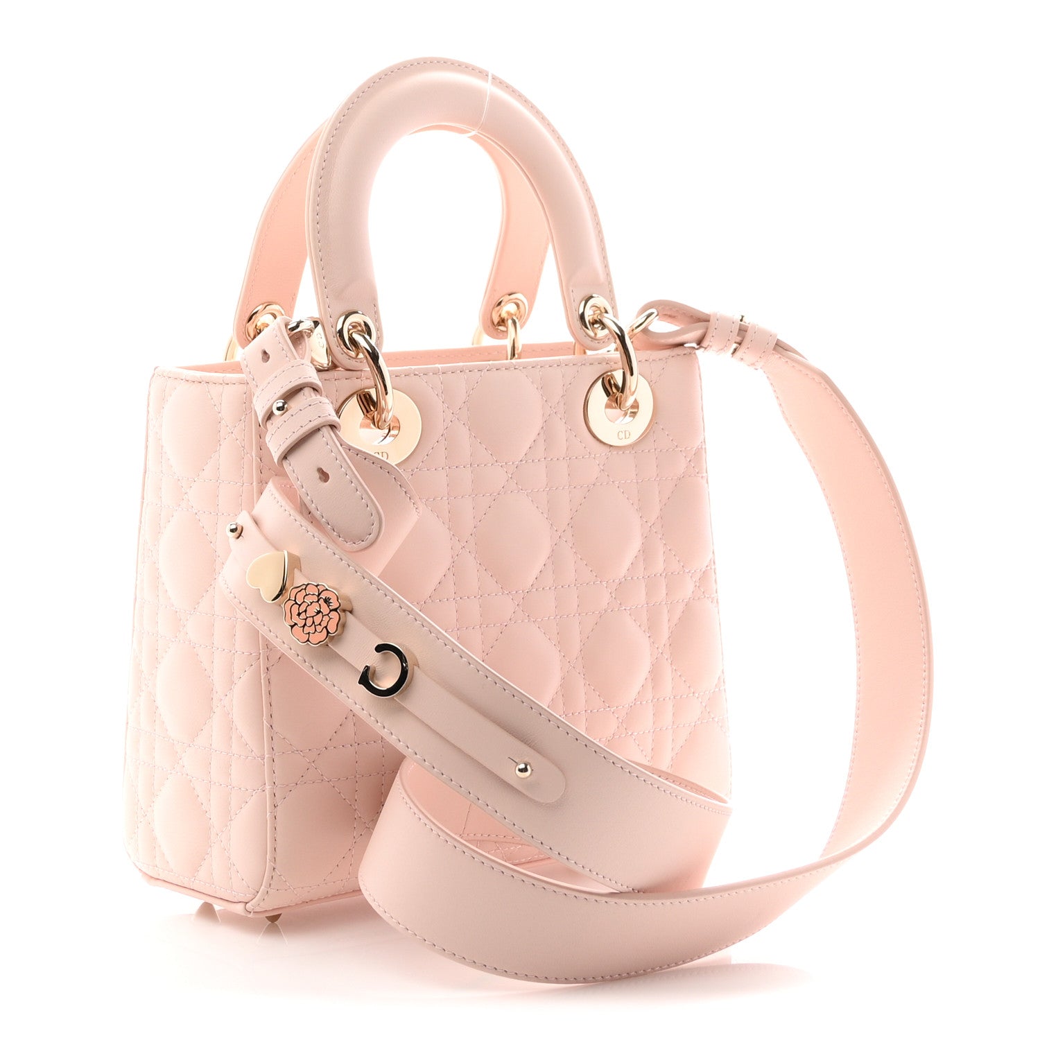 Lambskin Cannage Small My ABCDior Lady Dior Powder Pink — view 3