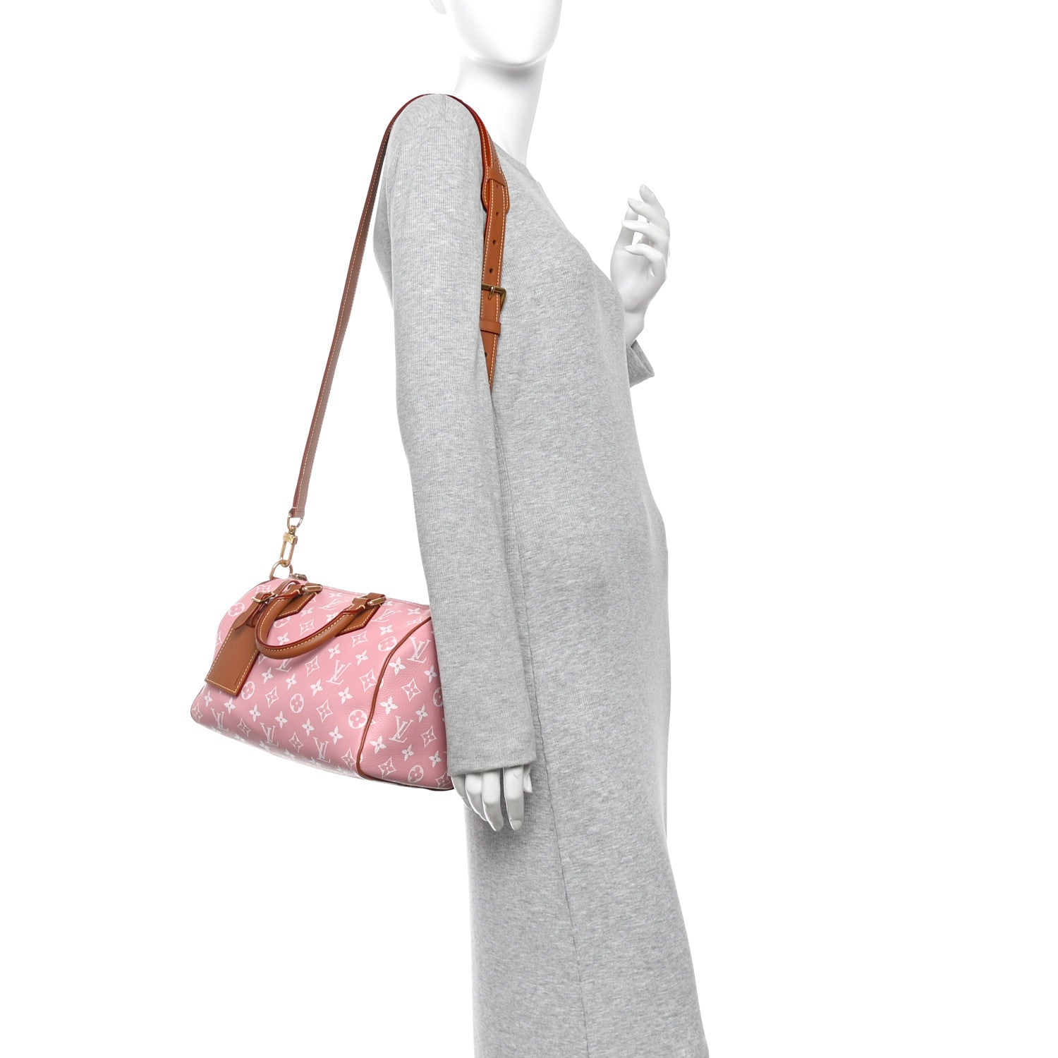 Calfskin Monogram Speedy P9 Bandouliere 25 Pink Sakura — view 2